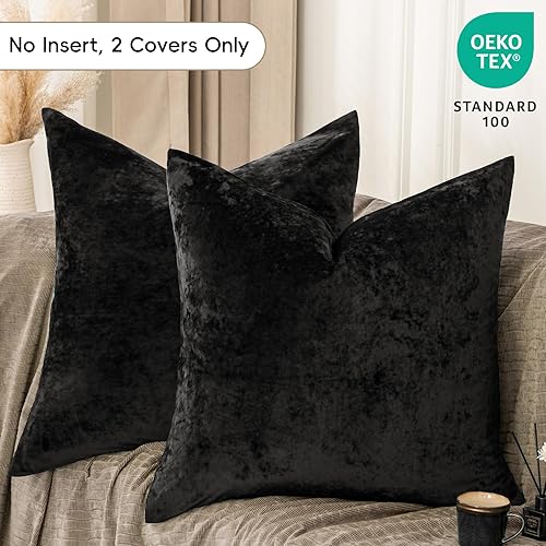 Miniatura 3 de PHF Juego de 2 fundas de almohada Truly Velvet tamaño estándar, sin relleno, paquete de 2 fundas de almohada ultrasuaves y transpirables con cierre