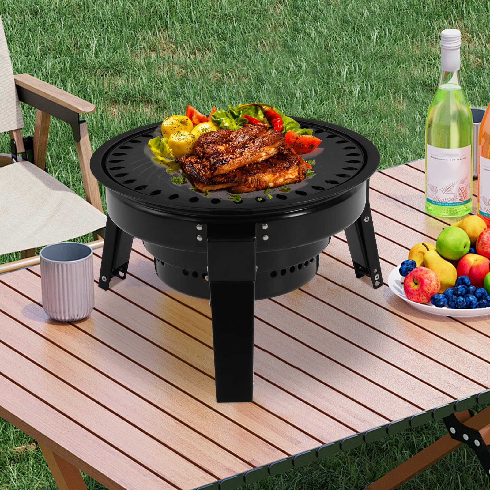 Barbecue a carbonella, da campeggio, a carbone, portatile, da campeggio, a carbonella, per picnic, giardino, terrazza, campeggio, viaggi