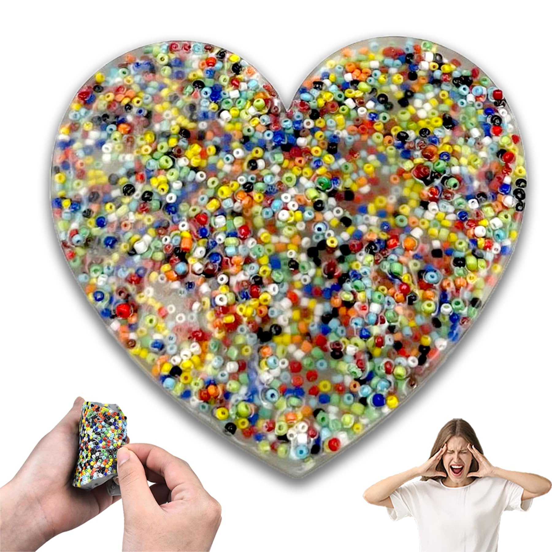 Picky Pad Skin Picking Fidget Toy, Silicone Big Picking Pad Reusable Heart Shape 4.2