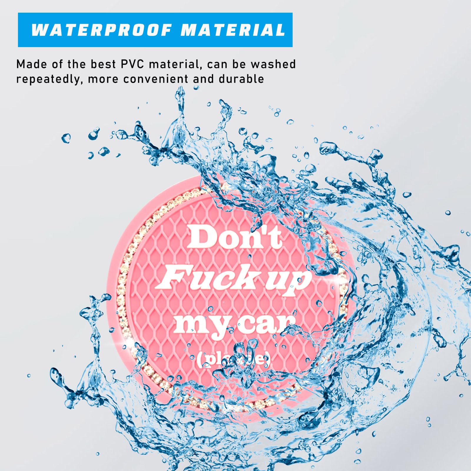 4 PCS Bling Car Cup Coaster 2 75 Inch Anti-Slip Cup Holder Insert Coasters Universal Crystal Rhinestone Auto — view 5