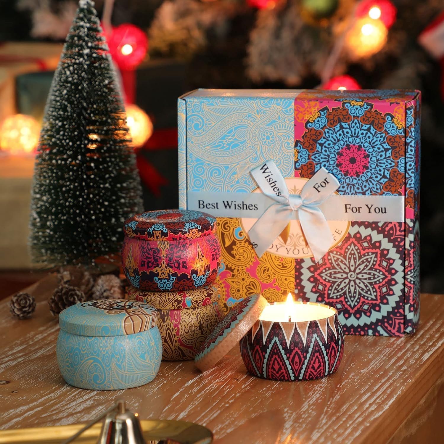 Candle Gift Set for Women, 4 Pack Long Lasting Lavender Scented Soy Candles, Aromatherapy Candles for Home Relaxation, Ideal Gift for Birthday, Thanksgiving, Mother's Day, Valentine's Day - Image 4