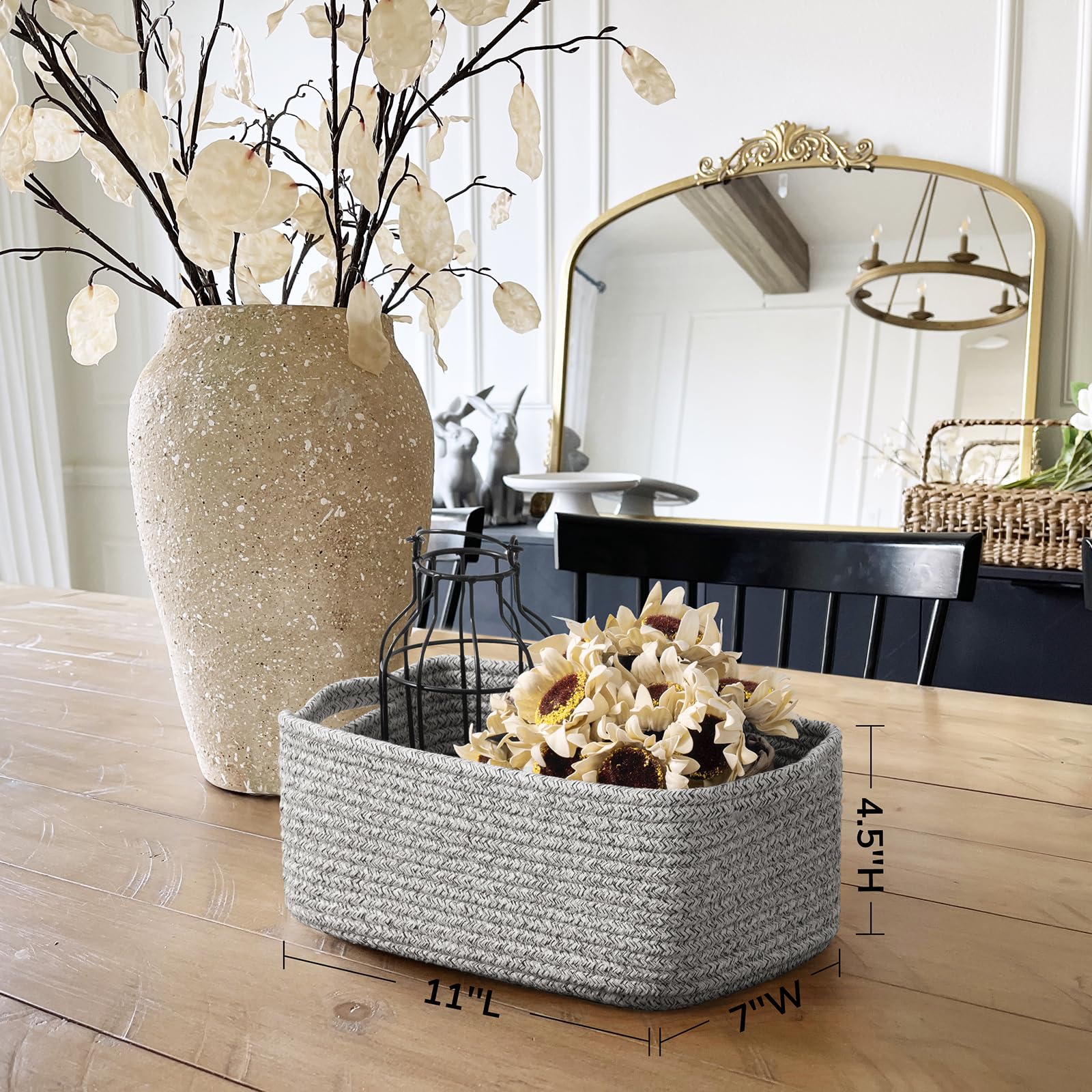 TIMEYARD Blumentopf Korb – Geflochten, 28×28 Cm – Als Übertopf Für 26 Cm Töpfe – Aufbewahrung Für Spielzeug, Decken & Co. – Jutekorb, Klappbar