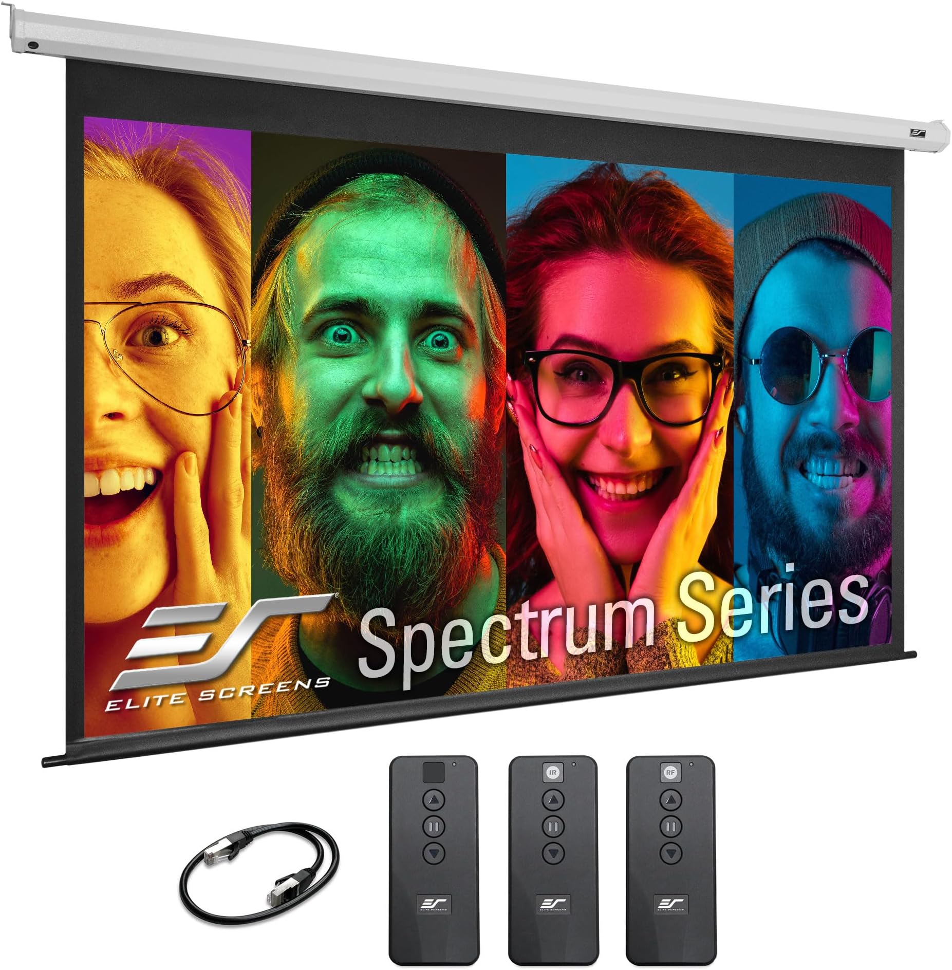 Elite Screens Spectrum, 90-INCH Diag 16:10, Motorized Projector Screen Movie Home Theater Gaming 4K/8K Ultra HD Ready, ELECTRIC90X2