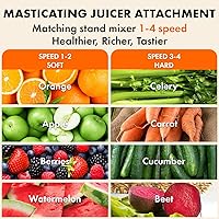 Vista 5 de Accesorio de exprimidor de masticación para batidora de pie KitchenAid, máquina de exprimidor de prensado en frío, accesorio de exprimidor