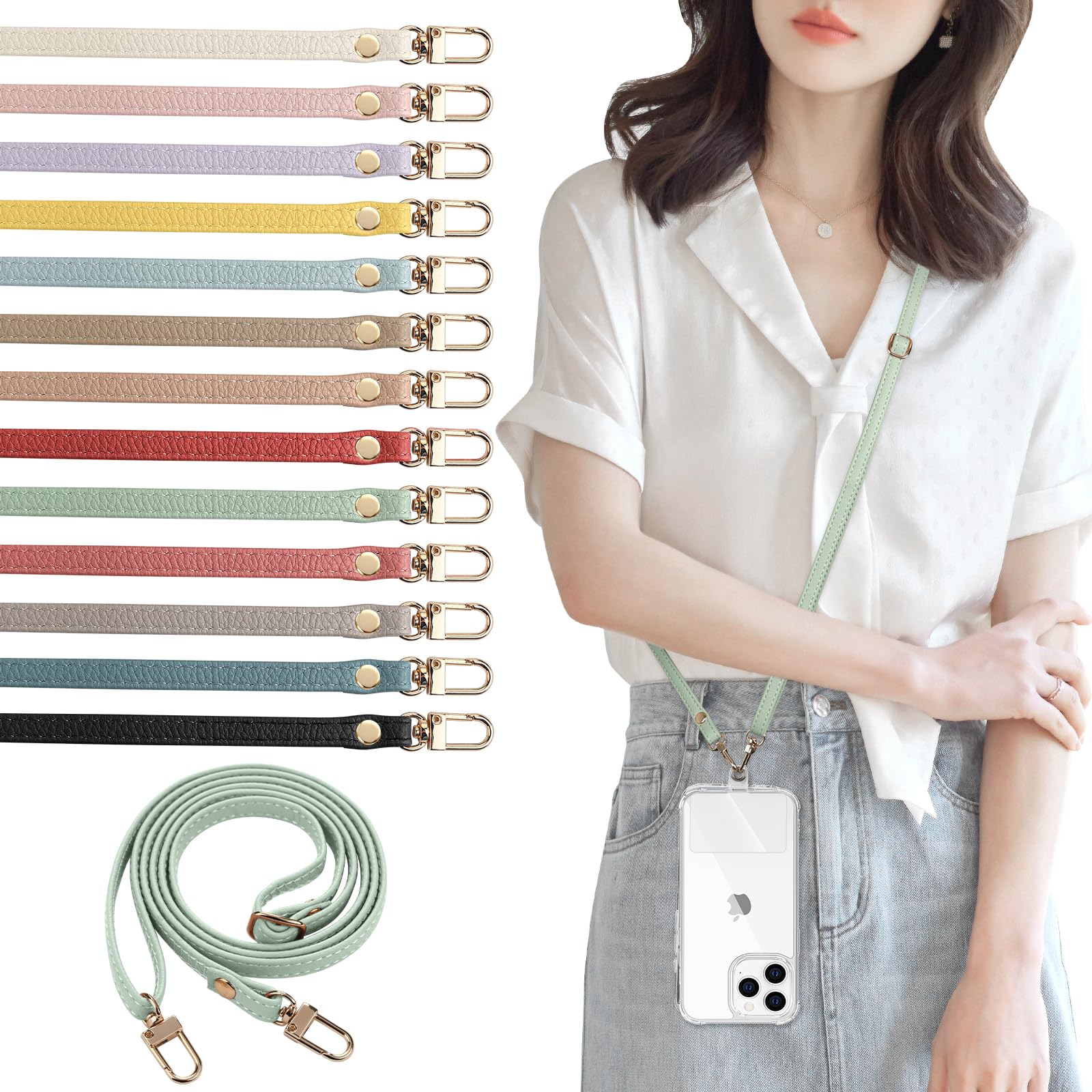 スマホストラップ 首掛け 携帯ストラップ　レインボー スマホ ショルダー ストラップ ストラップカード付き レインボー 全4色