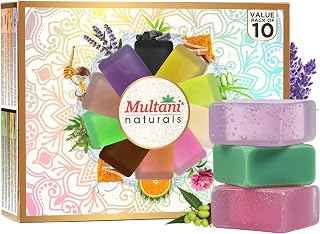 Multani Natural Assorted Soap Gift Set (125 Gm - Pack Of 10) | Paraben Free | Clinically Tested | Refreshing & Gentle Clea... Price In India