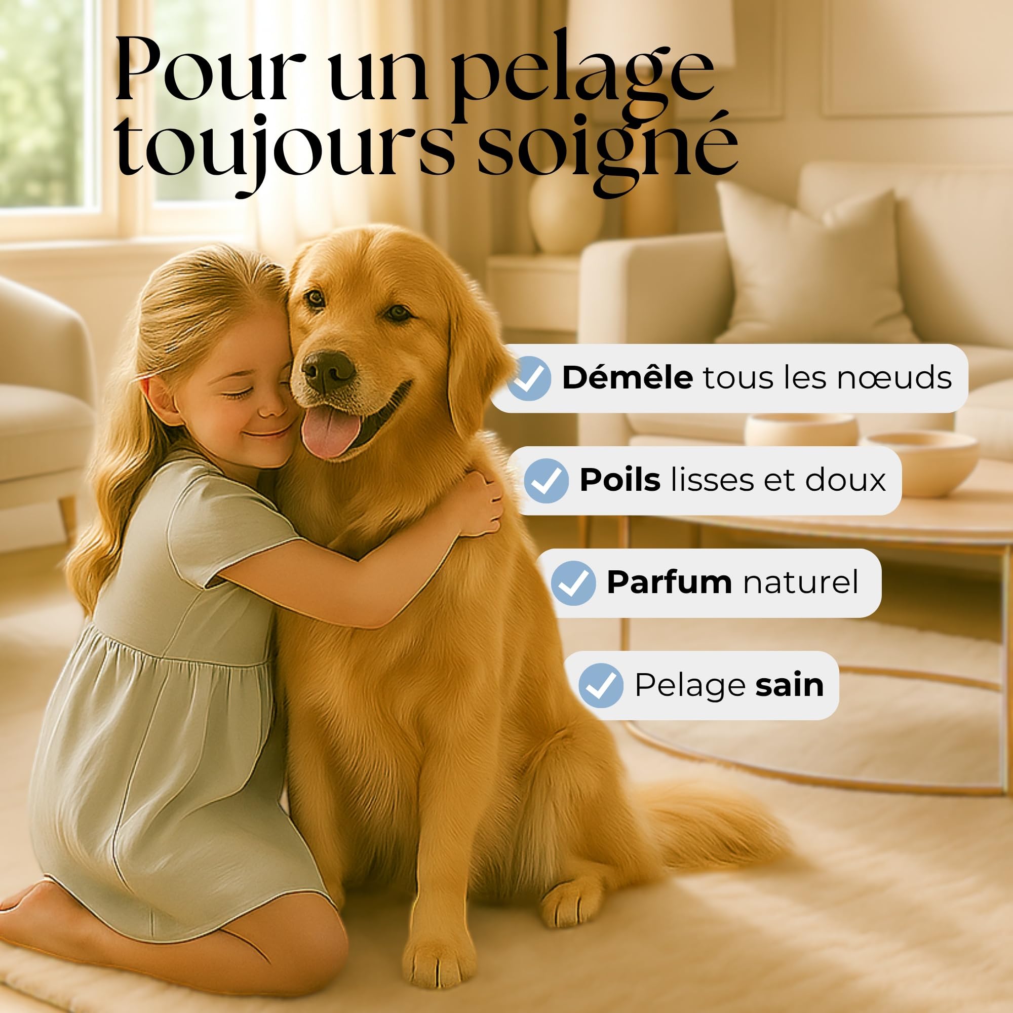 Spray Démêlant Chien 250ml - ASSOPET - Démêlant Poils Chien sans Rinçage, avec Phytokératine et Protéines de Riz - Brillance et Coiffage Immédiat - Non Gras, Usage Quotidien, Made in Italy