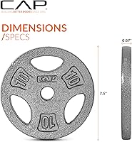 Vista 4 de CAP Barbell Standard 1-Inch Grip Weight Plates