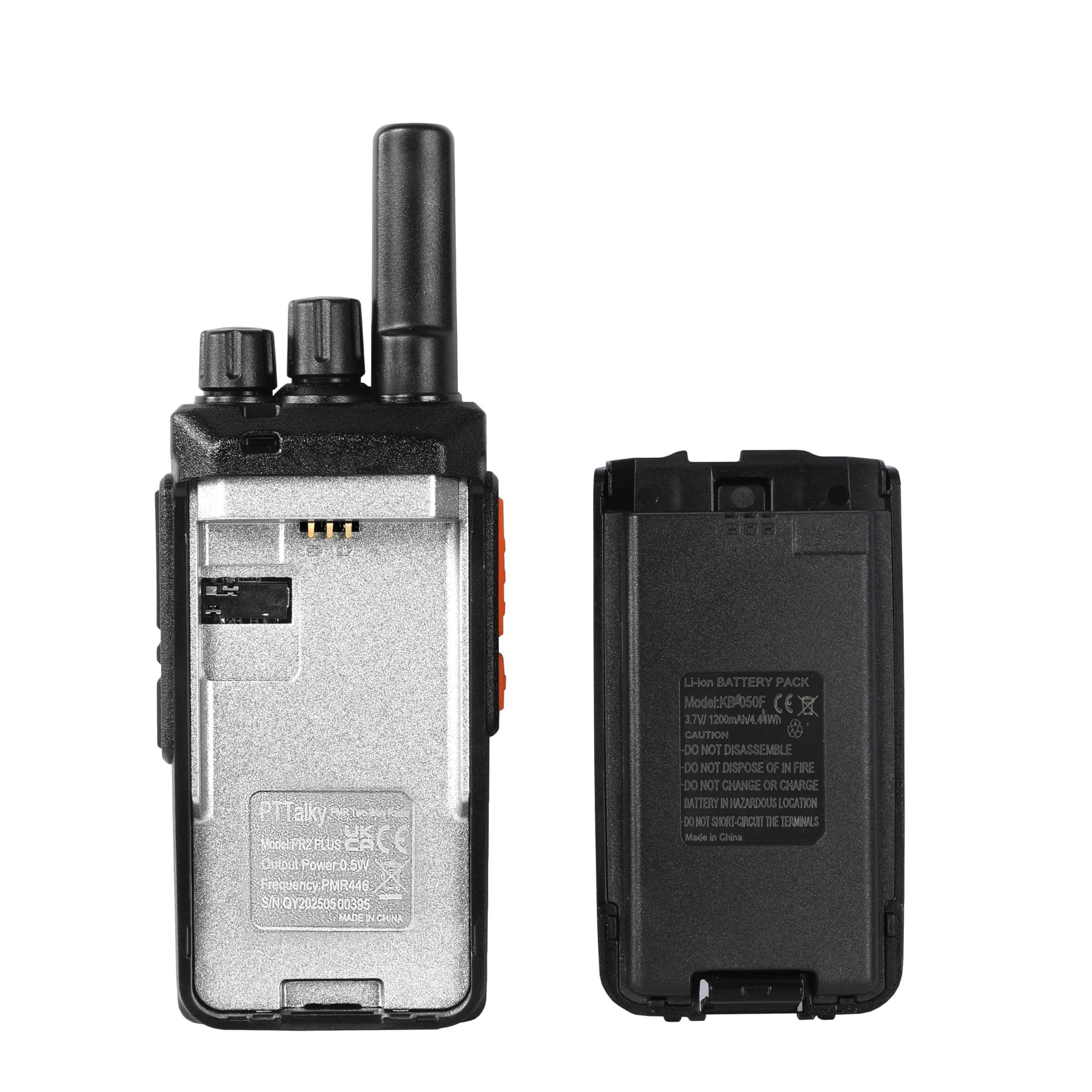 Walkie Talkie PTTalky PR2 Plus PMR446 sin Licencia Larga Distancia 4Pizaes | 16 Canales Walkie-Talkie de Larga Distancia con Pantalla,Soporta VOX, para Senderismo, Camping,Industria, Lagerhaus