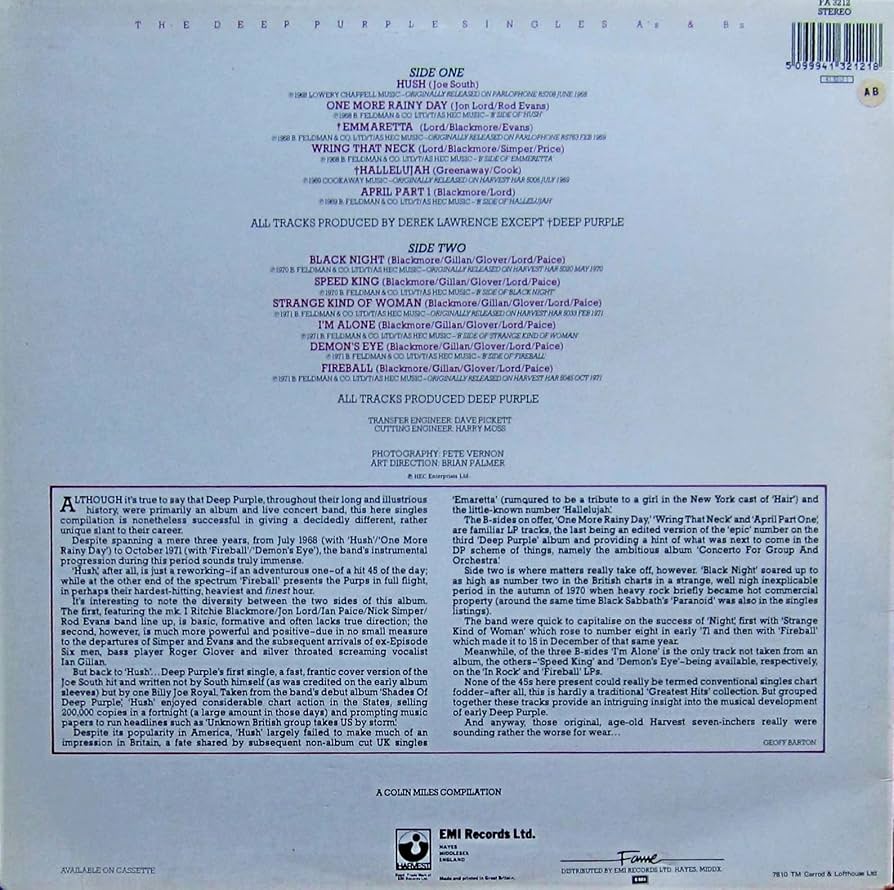 Deep Purple/The Deep Purple Singles A's… The Deep Purple Singles A's and B's - Wikipedia