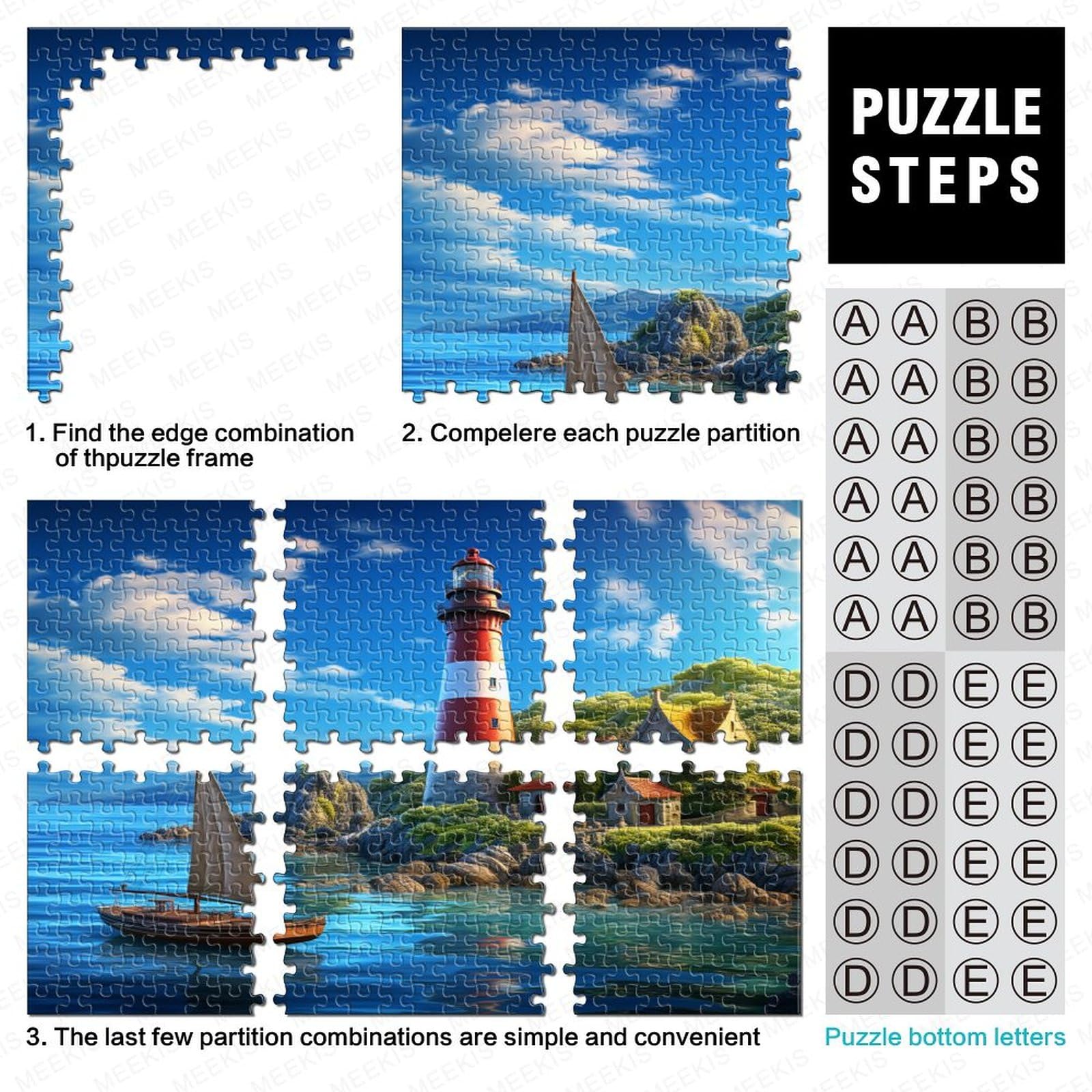 Klasyczne puzzle Lighthouse 1000 sztuk dla dorosłych, puzzle dla dzieci, puzzle intelektualna zabawka dekompresyjna edukacyjna zabawa rodzinna 1000 sztuk (75 x 50 cm)