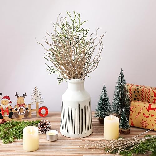 Miniatura 5 de Jutom 30 piezas de palillos de árbol de Navidad con purpurina de 13.7 x 2.7 pulgadas, ramas de relleno de árbol de Navidad, ramitas y ramitas para