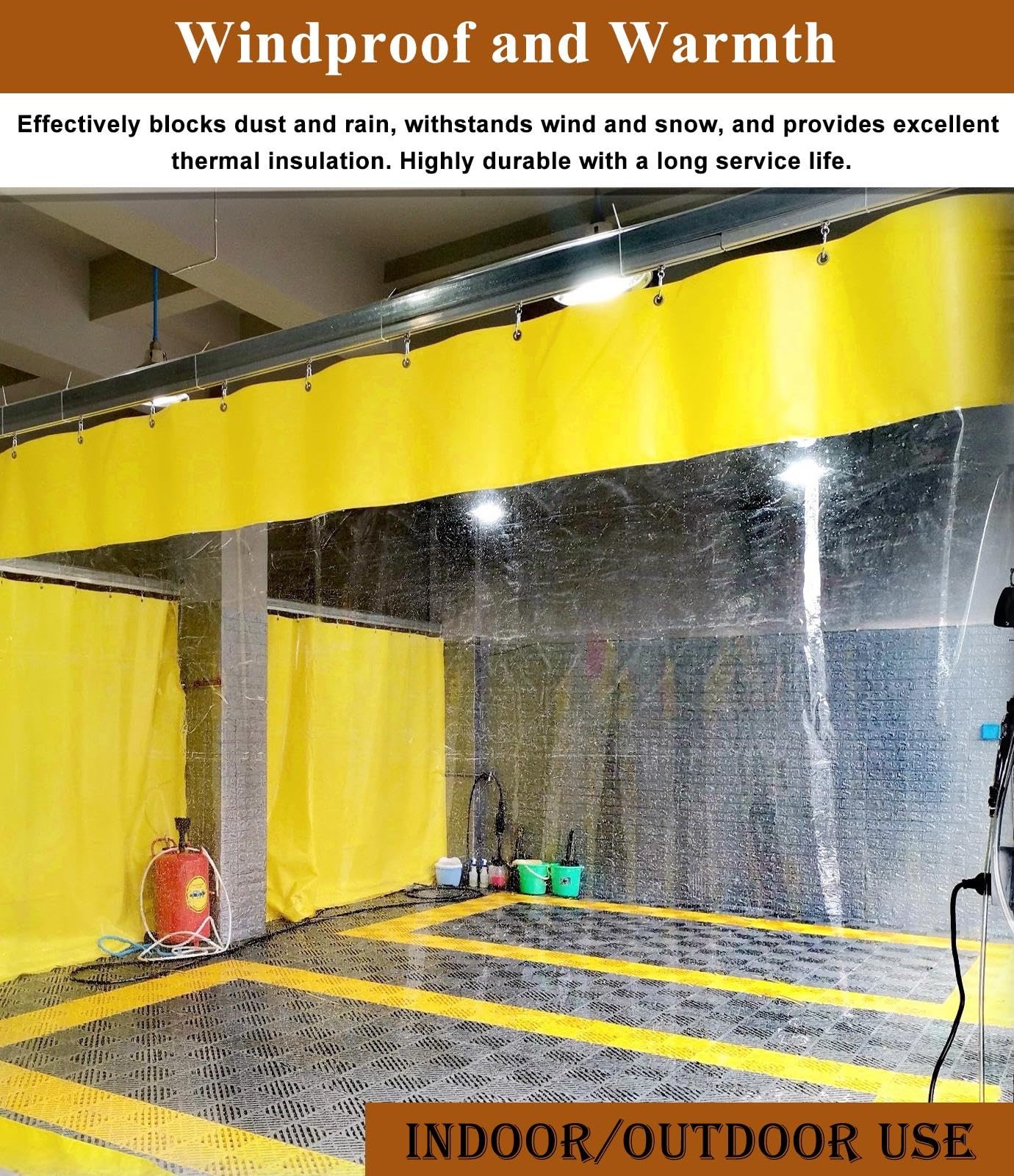 Cortina Separador Cortina Divisoria de Taller de PVC Amarillo