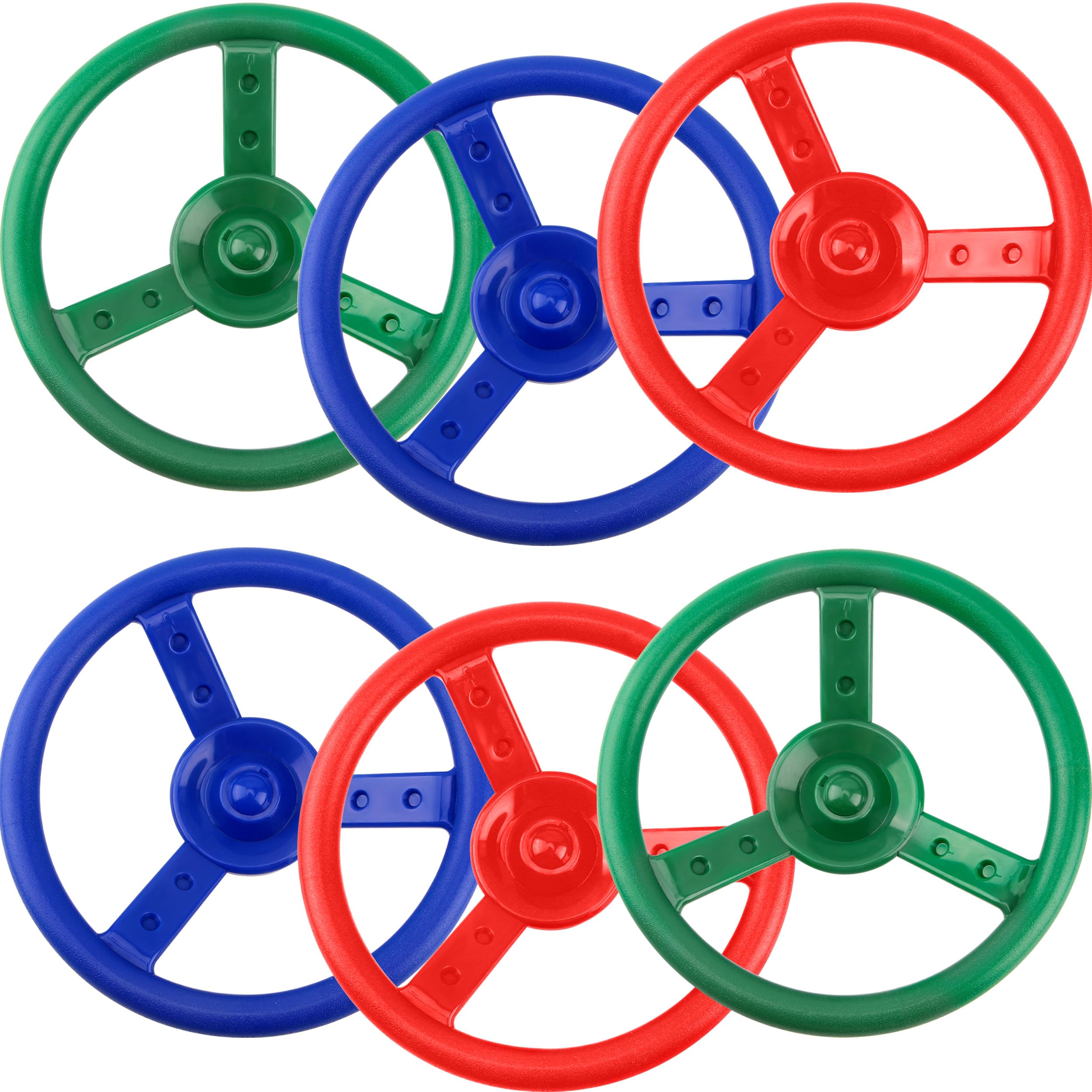 6 Pack Playground Steering Wheel Playset Steering Wheel Toys Swingset Accessories for Kids Outdoor Playhouse Treehouse (Color Set 2)