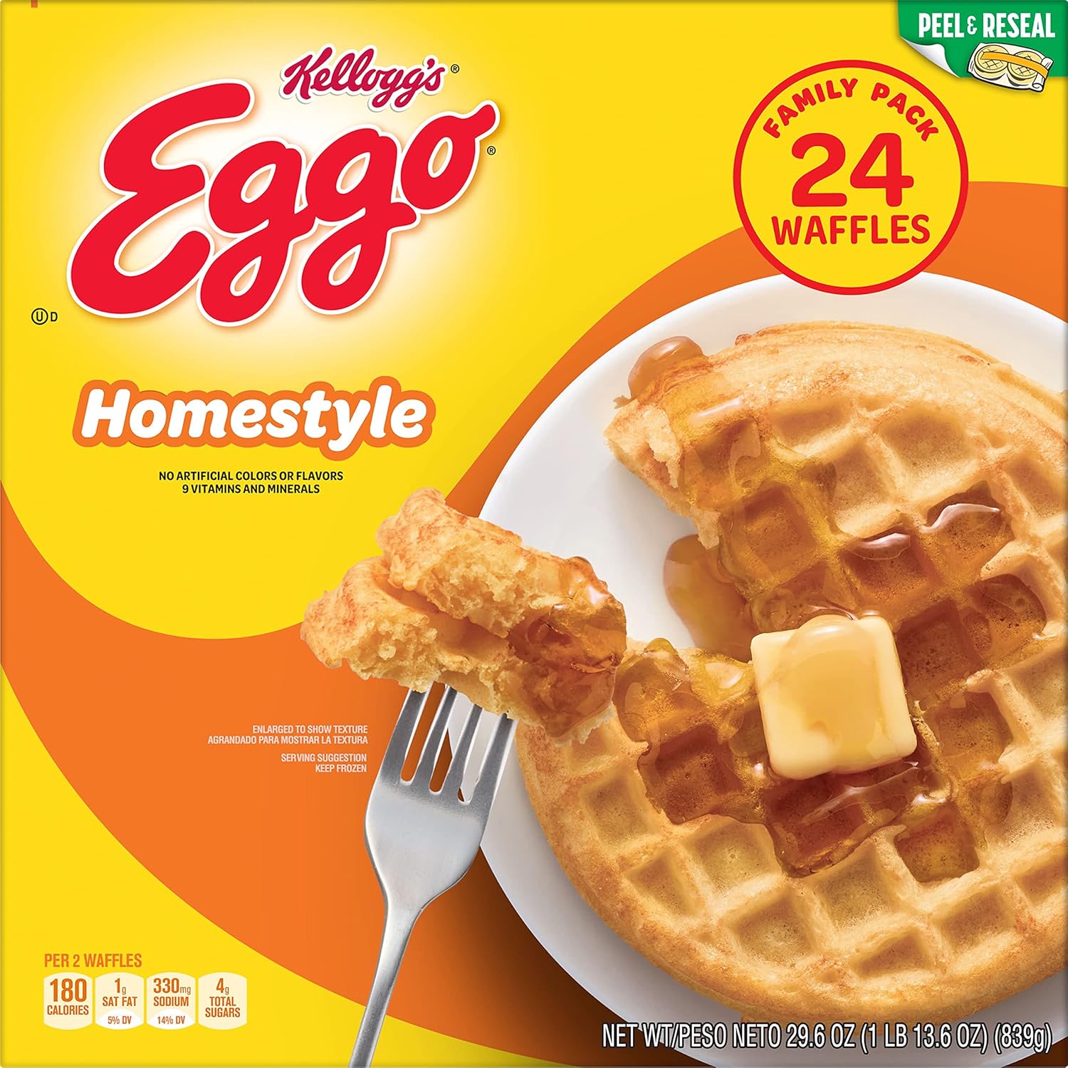 Buy Eggo Frozen Waffles, Frozen Breakfast, Toaster Waffles, Family Pack