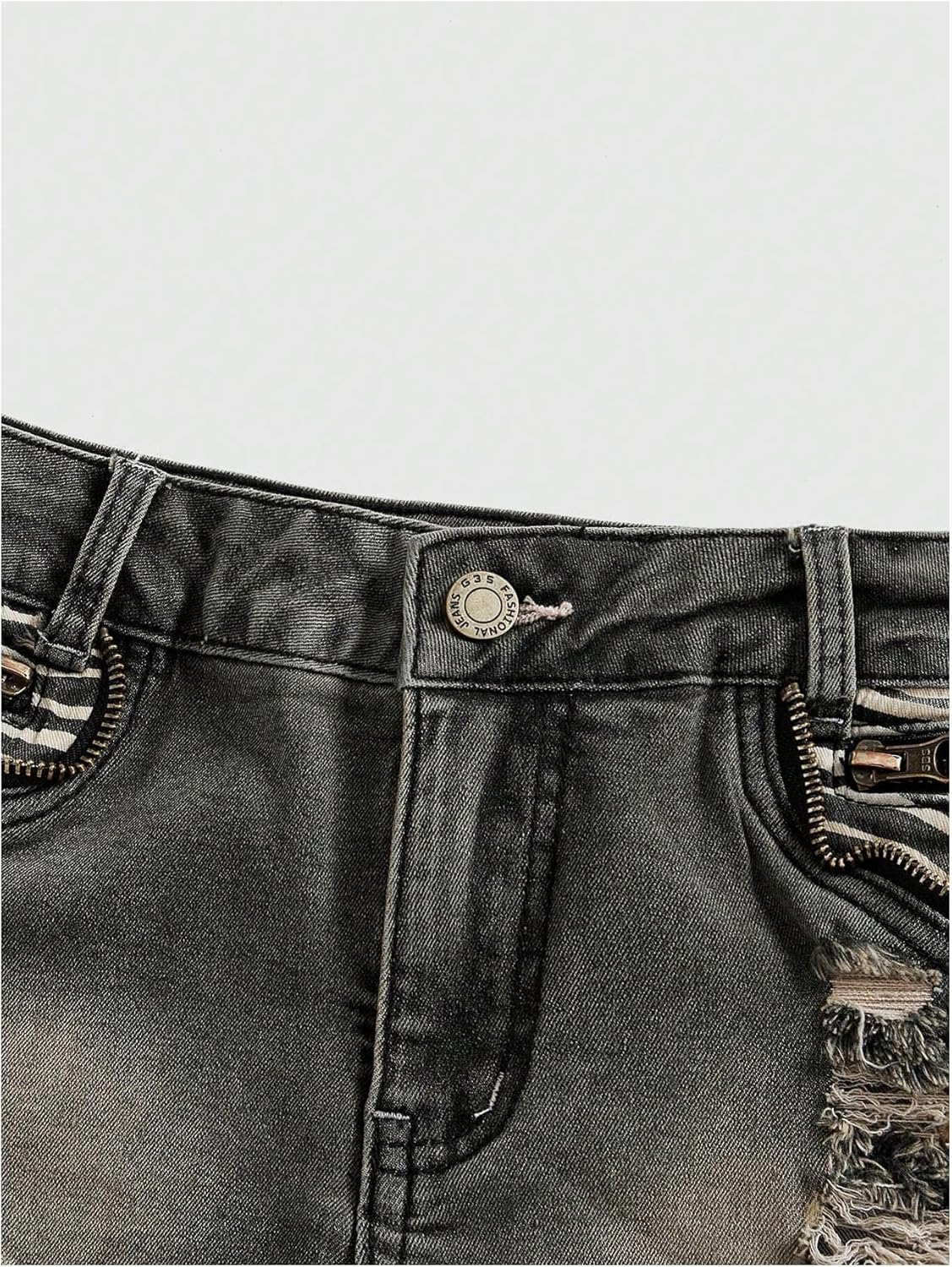 WDIRARA Women's Cross Low Rise Ripped Skinny Denim Shorts Grunge Punk Mini Shorts - Image 4