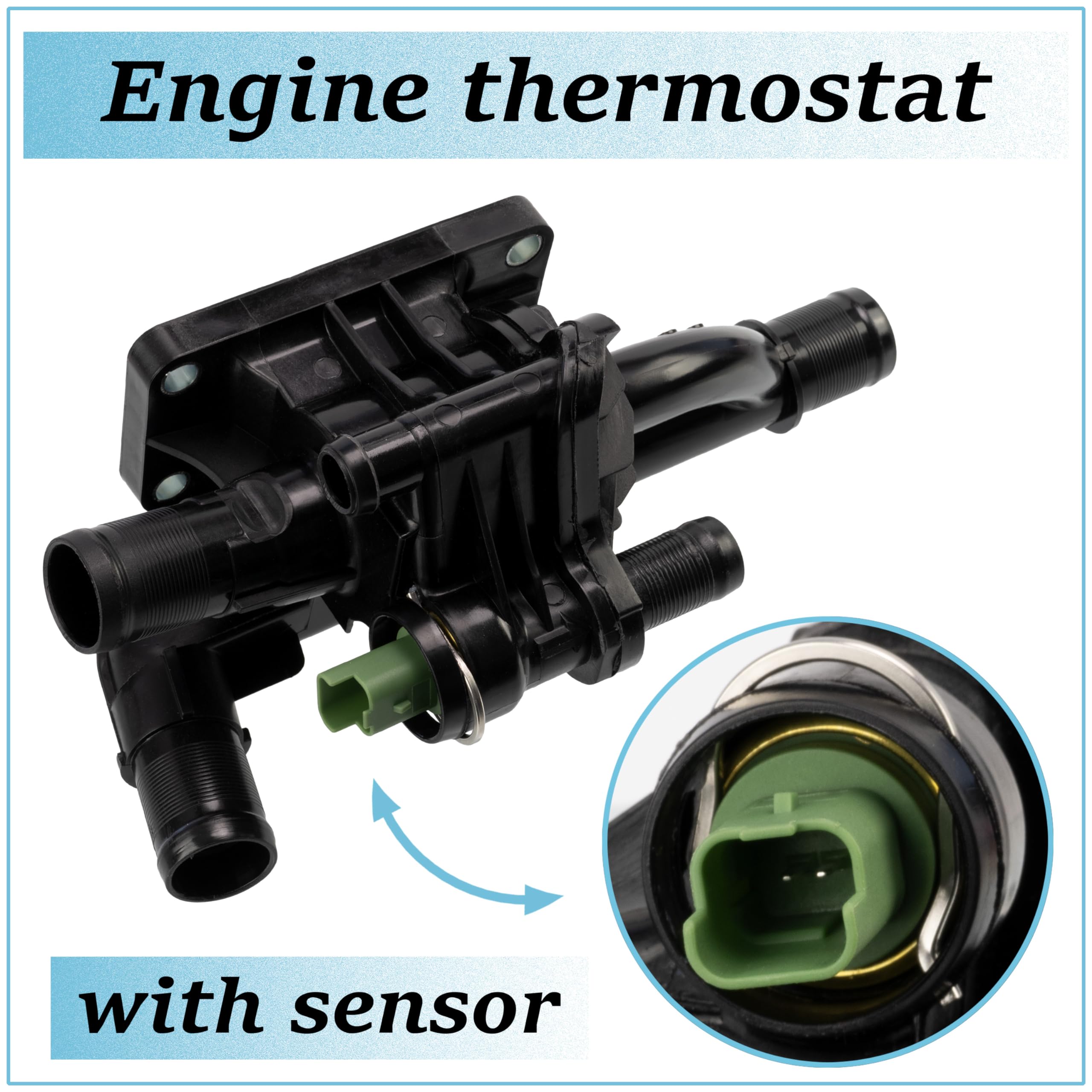 Thermostat D'Eau AERZETIX C73466 - 2 Pins Compatible 1336.AF 9670253780 Et Autres OE