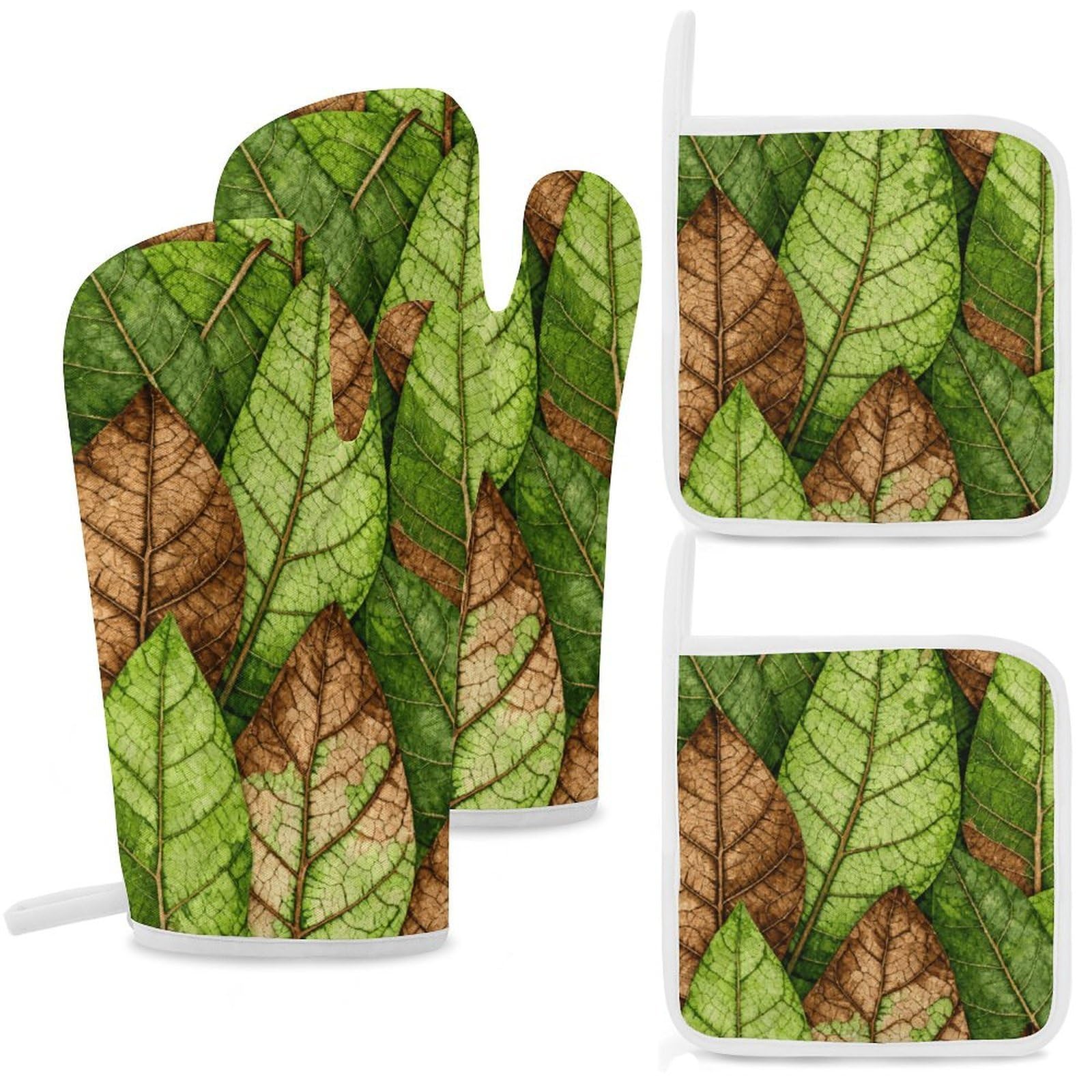 Gants de cuisine antibrûlure Leaf Vein pour manipuler les plats du four
