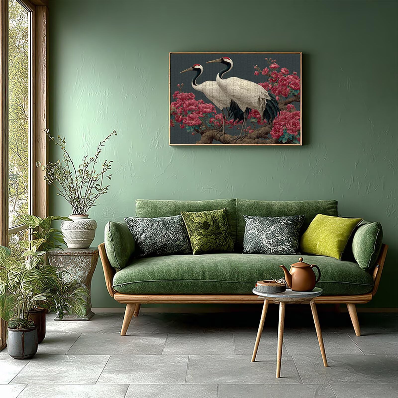 Drewniane puzzle z motywem kwiatów, 156 x 105 cm, ptak, jigsaw dla dorosłych, 5000 elementów, z pudełkiem, wymagająca gra w puzzle, prezent dla nastolatków, na prezent i dekorację, odpowiednie dla