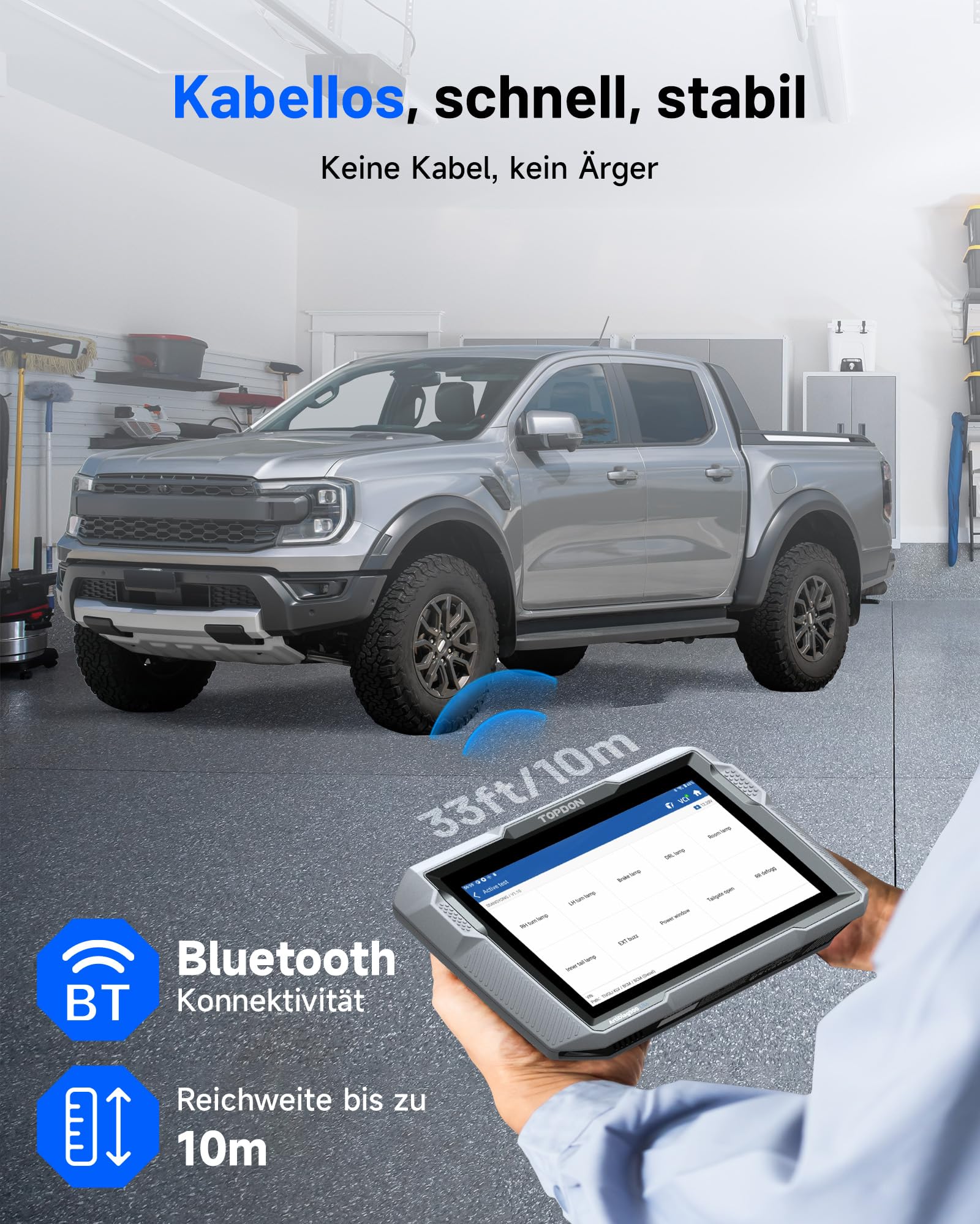TOPDON Diagnosegerät Auto ArtiDiag900 Lite mit bidirektionalem Scan, FCA-Gateway & CAN-FD, Alle Systeme, 8+ Reset-Diensten, kabelloser Bluetooth OBD2 Diagnosegerät, AutoVIN, 2 Jahre kostenloses Update