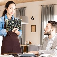 Vista 2 de Libros para camarera lindo libro de camarera con bolsillo para dinero, libro de servidor de cuero con cremallera cartera negra organizador de libros