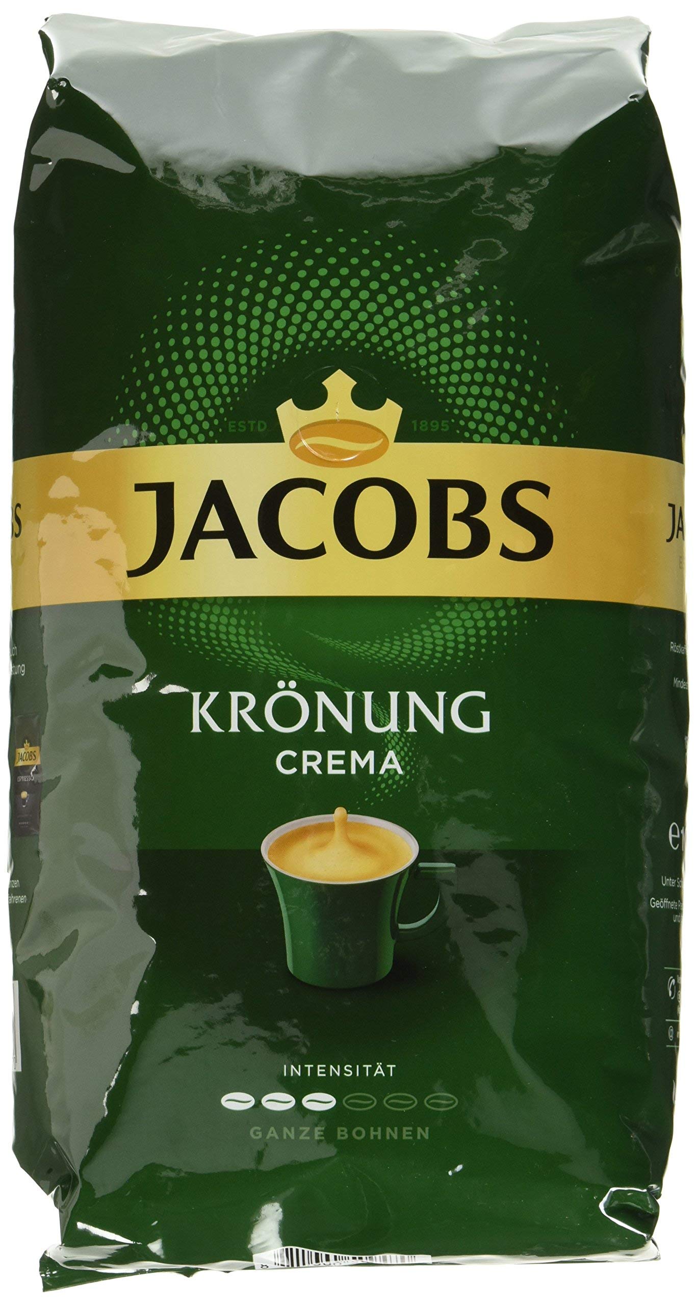 Jacobs Caffè Crema de la Coronación toda granos 4 unidades, (4 x 1000 g)