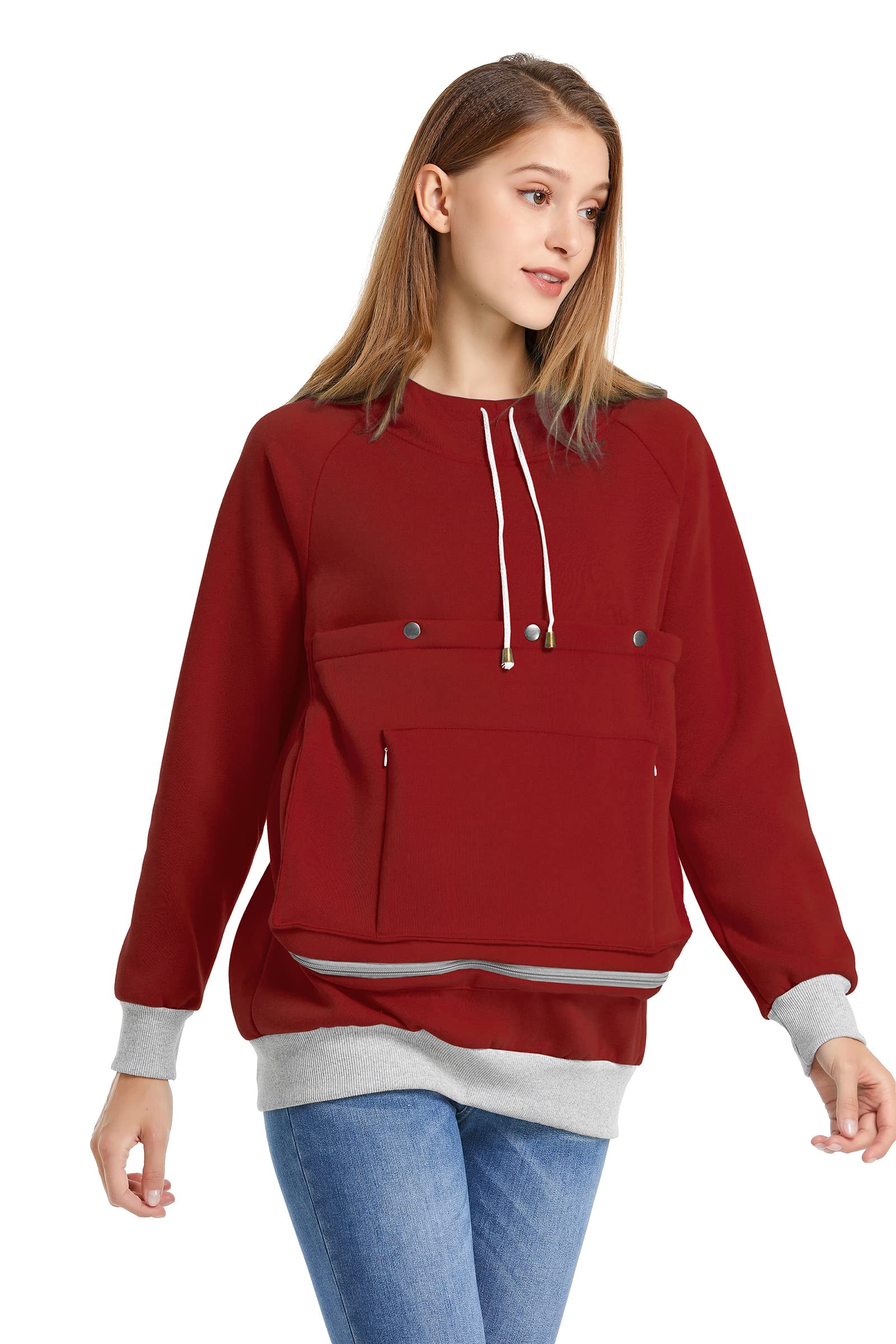 LINYUCHEN Cat Dog Carrier Hoodies – Puppy Kitten Carrying Sweatshirt Large Pet Pocket Pullover Top – Unisex Kangaroo Hoodies