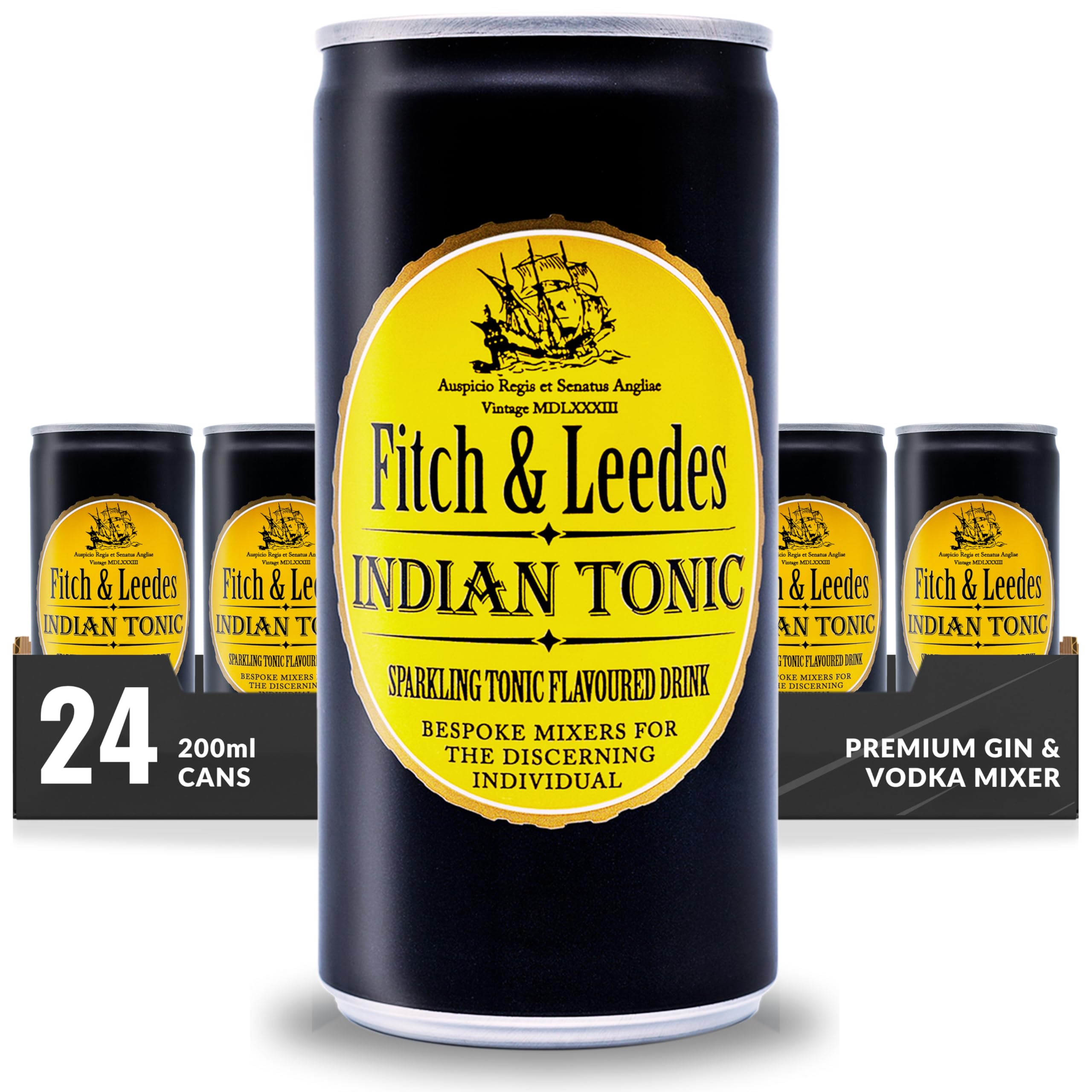 Fitch & Leedes Indian Tonic – 24 x 200ml Mixer for Citrus & Botanical Gins