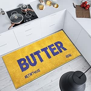 Amazon.com: Yellow Funky Butter Rug - Funny, Cute, Plush Non-Slip ...