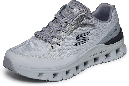 Skechers Hombre Glide-Step Pro Waverra Zapatillas Deportivas, Gray Knit Syntheti