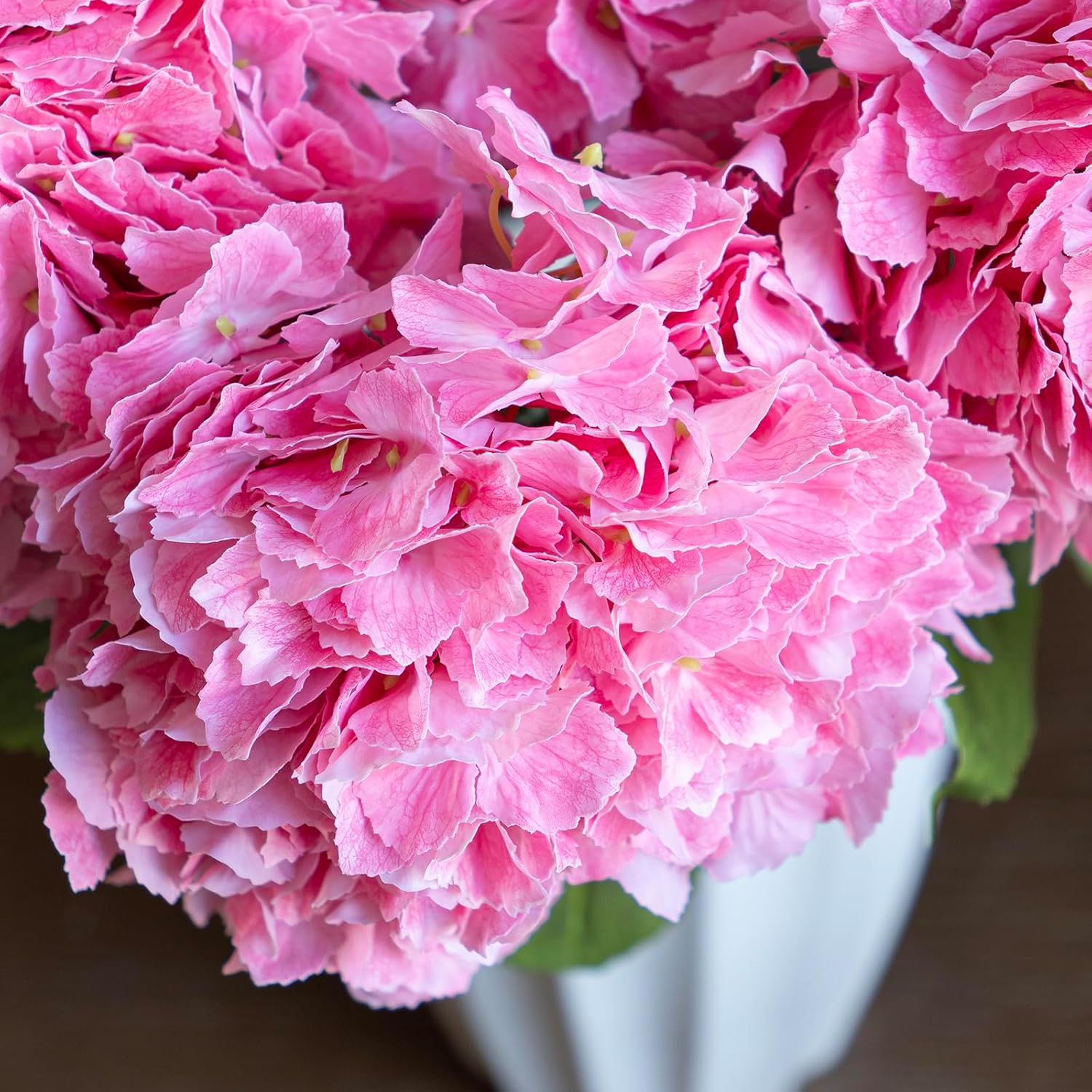 4pcs 24.4'' Realistic Large Artificial Hydrangea Flowers with Long Stem,Deep Pink Lifelike Latex Soft Touch Flowers for Home Decor Wedding Arrangements Party Living Room Bouquets Centerpieces - Image 5