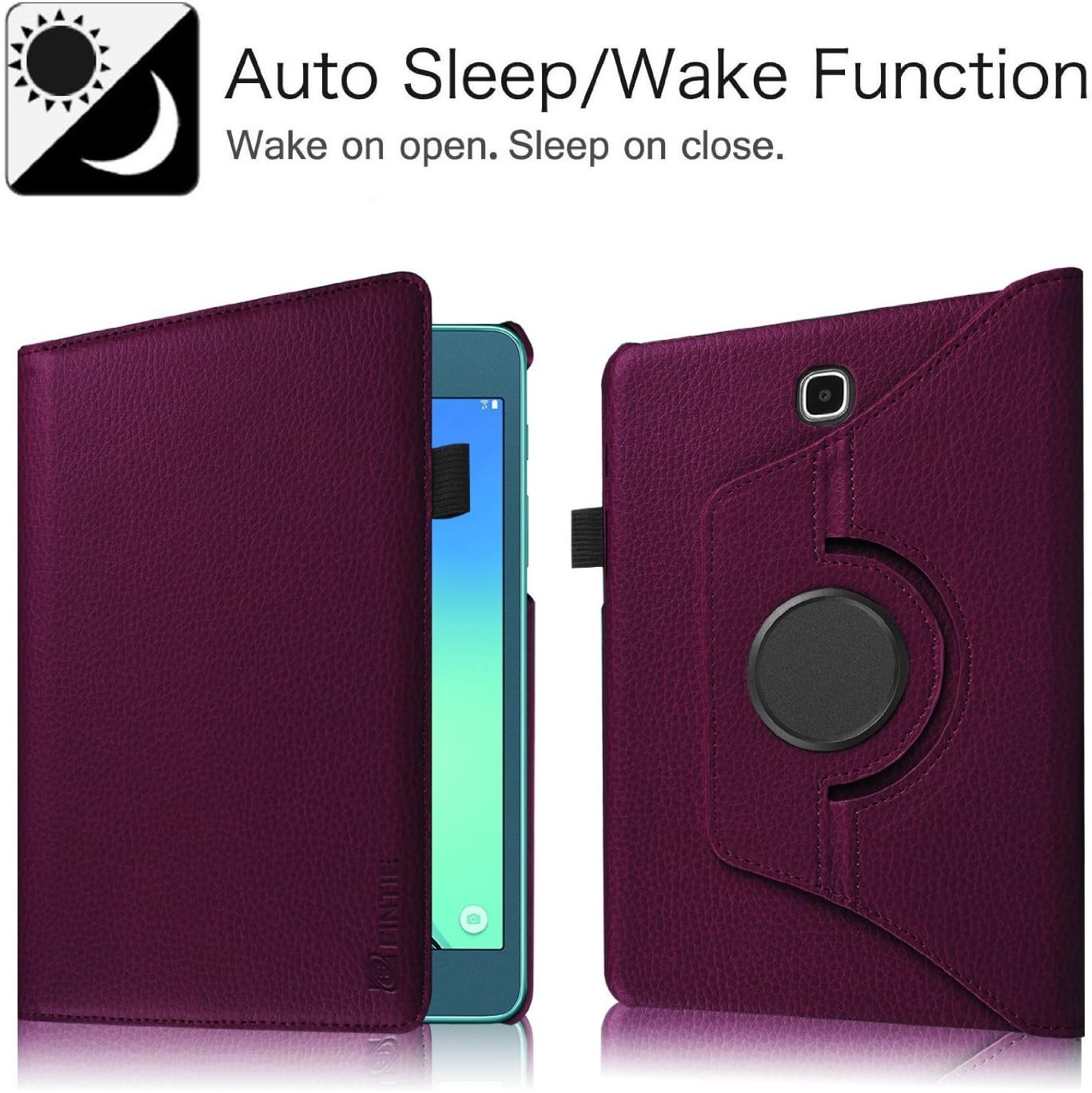 Fintie Rotating Case for Samsung Galaxy Tab A 8.0 (2015 Old Model), Premium PU Leather 360 Degree Swivel Stand Cover Auto Sleep/Wake for Galaxy Tab A 8.0 SM-T350/P350 2015, Purple