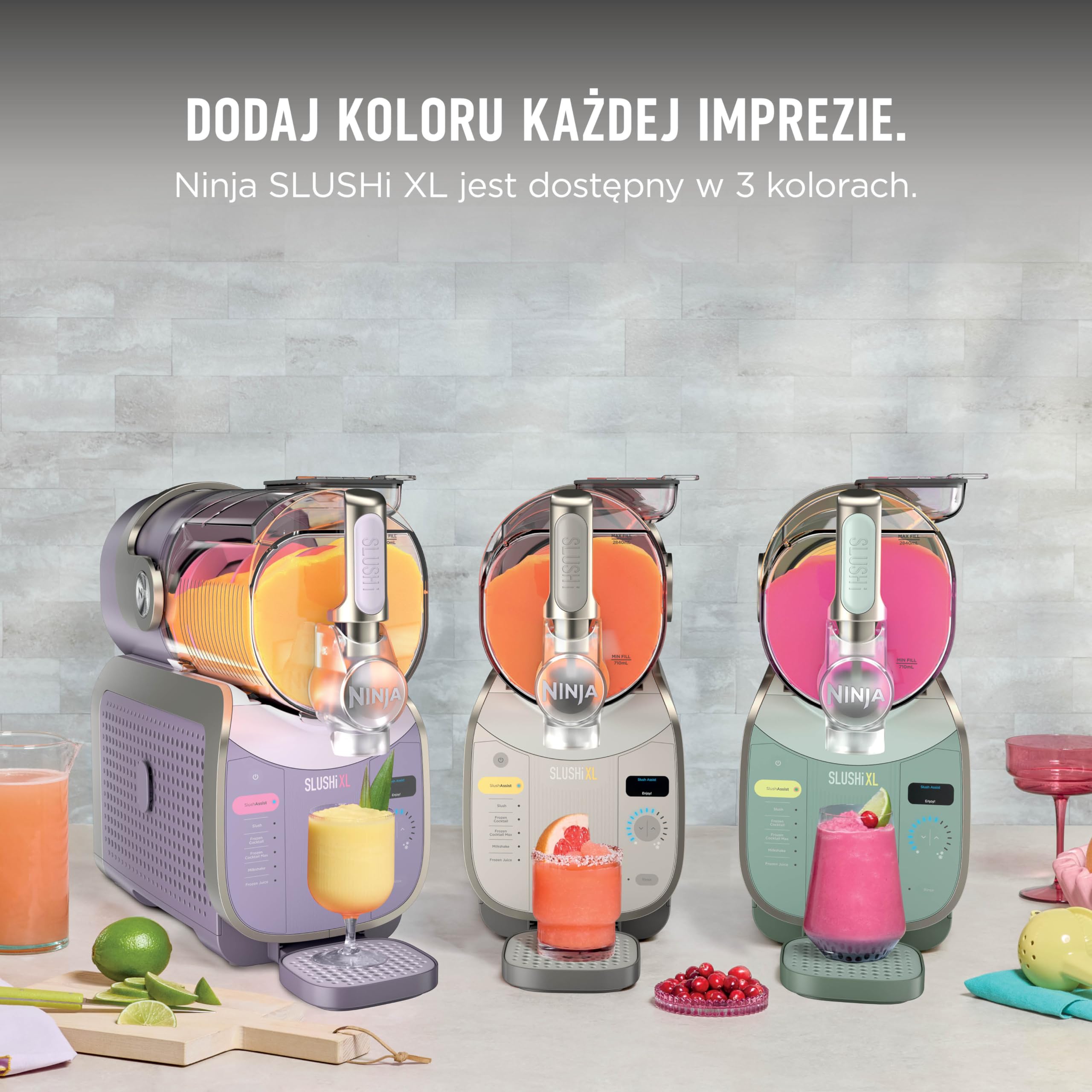 Ninja SLUSHi XL wielofunkcyjna maszyna do mrożonych napojów z technologią SlushAssist, Bardzo duża pojemność 3,7l (maks. napełnienie 2840 ml), Przygotuj slushie, mrożone koktajle itp., Pink FS601EUPK1