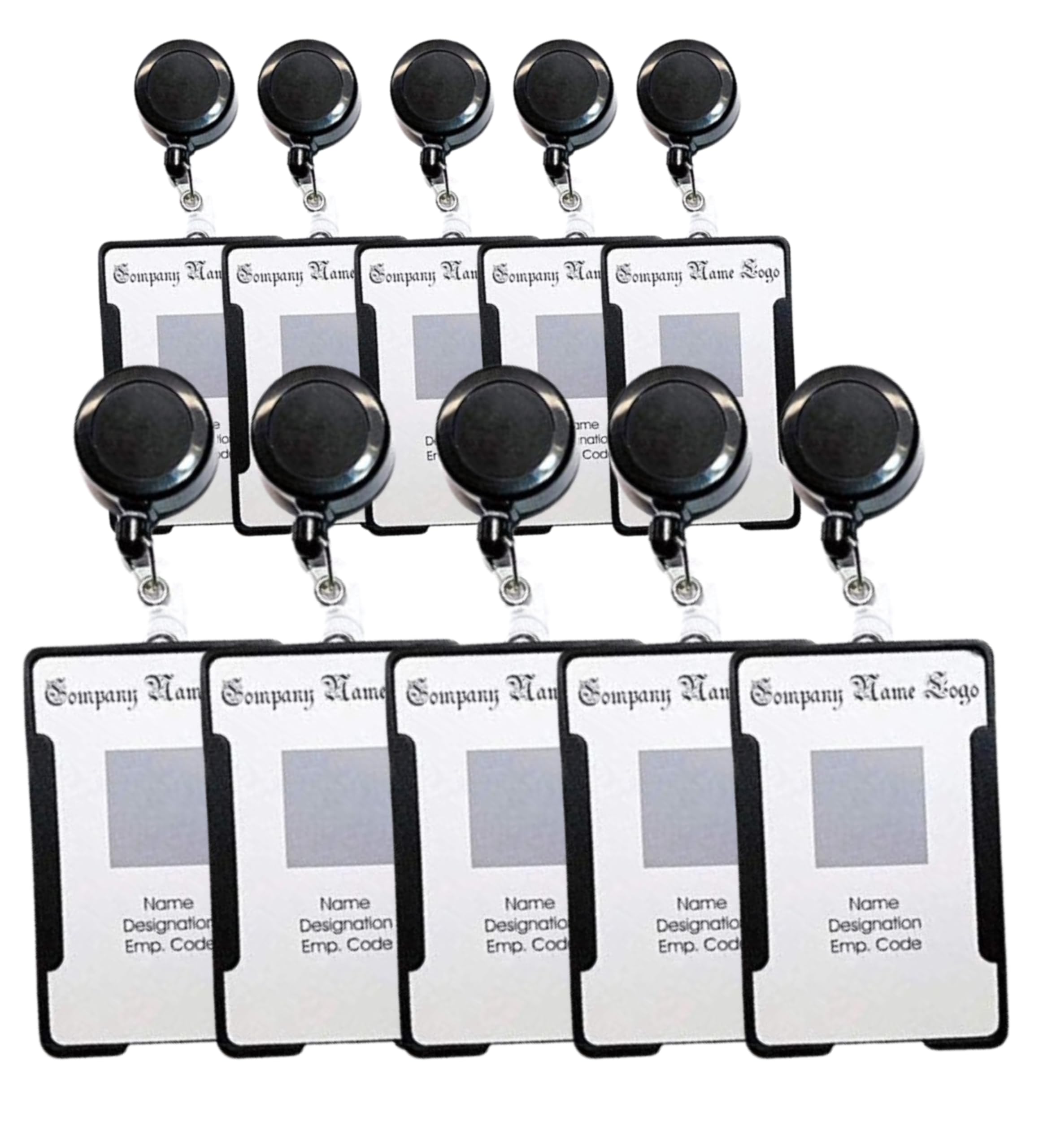 ANG Combo Pack of Black ID Card Holder with Retractable Reel YOYO Made in  India(Pack of 10) : Amazon.in: Office Products