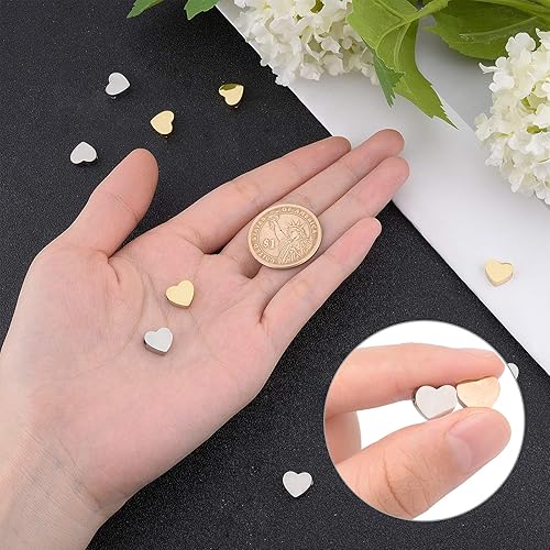 Miniatura 3 de UNICRAFTALE Color mixto, 12 cuentas europeas de 0.315 in, cuentas de acero inoxidable, cuentas espaciadoras de agujero de 0.079 in, cuentas sueltas