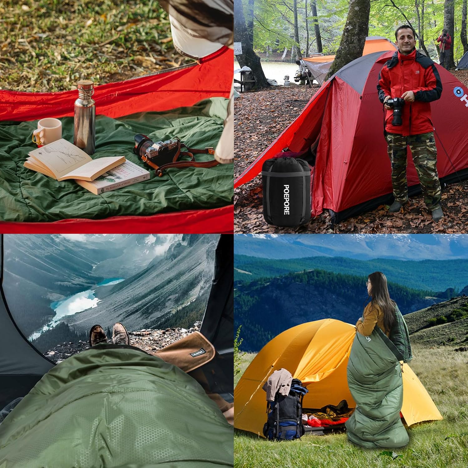 Flannel Sleeping Bag Cotton 0 Degree Cold Weather for Adults XXL Sleeping Bag 4 Season Big and Tall with Compression Sack