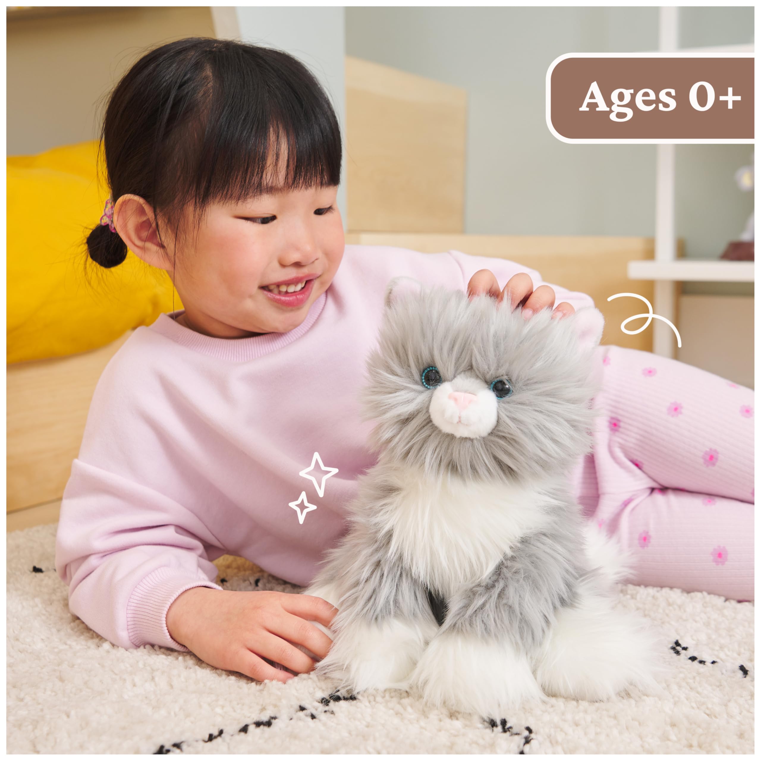 NANQUAN GUND Camilla Kitten Plush, Premium Cat Stuffed Animal for Ages 1 And Up, Gray/White, 9"