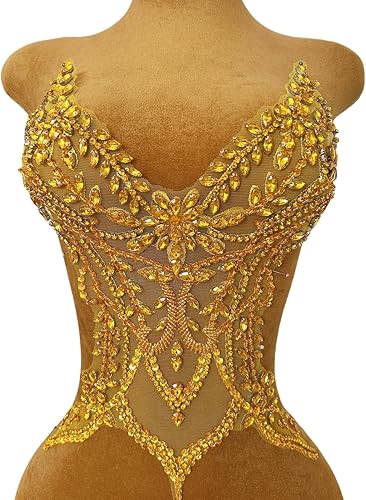 Vista 40 de Parches de encaje con cuentas a mano, disfraces, apliques con cristales de diamantes de imitación para manualidades, protege bodas, fiestas