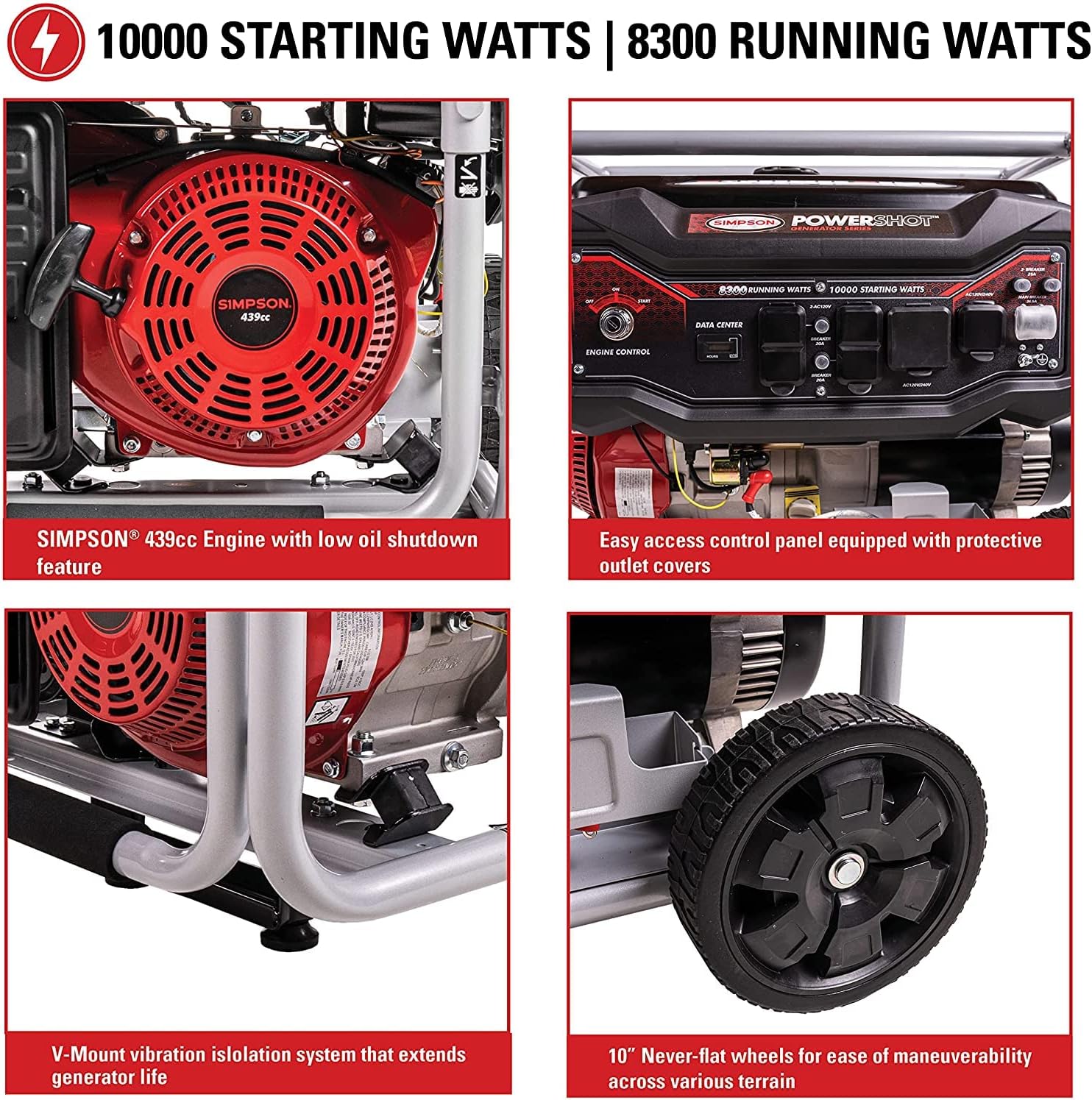 SIMPSON 439cc Engine and Control Panel