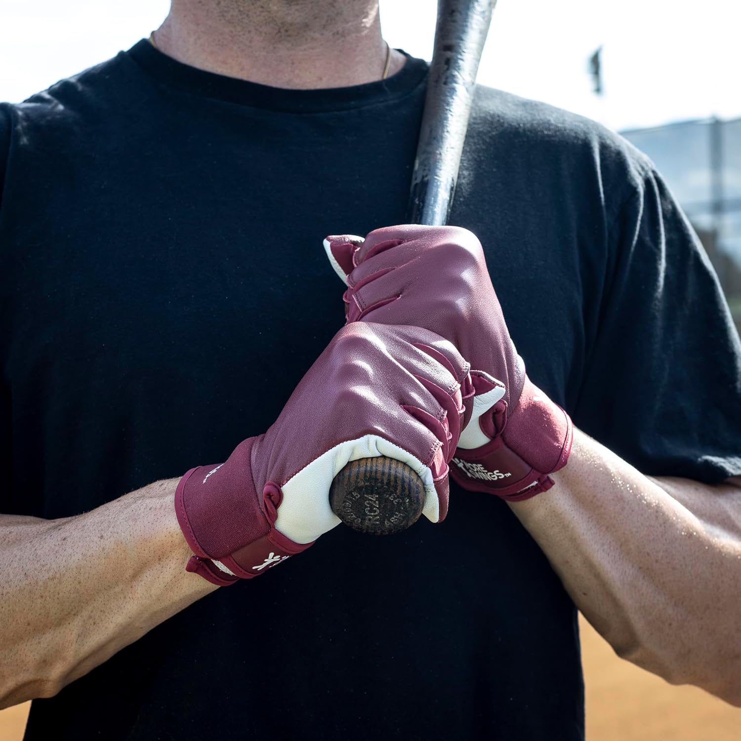 Batting Gloves - Patented Double-Sided Design - 2 Gloves in 1 - Exended wear