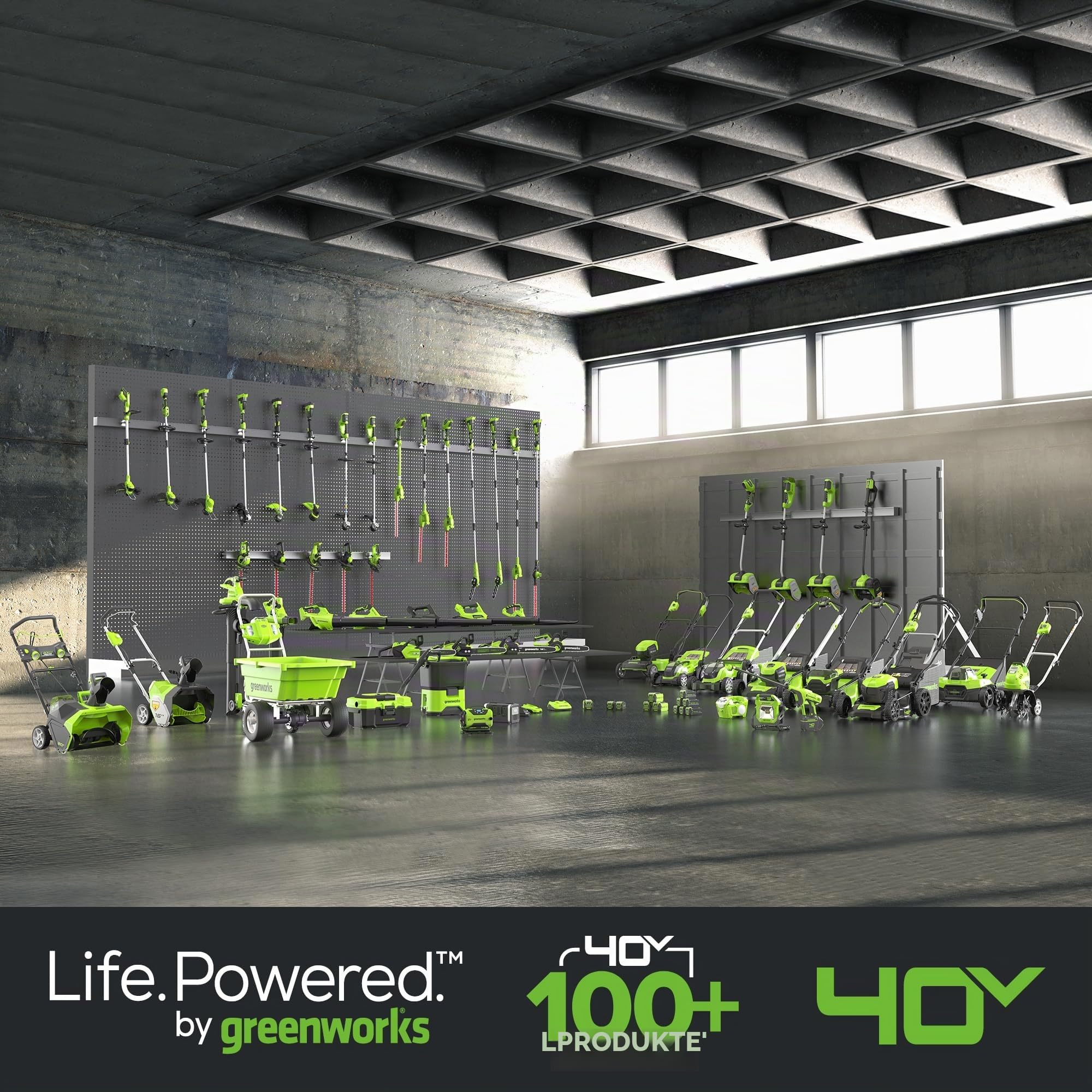 Greenworks 40V Kabelloser Akku Rasenmäher für Flächen bis zu 500 m², 41 cm Schnittbreite, 50-Liter-Sack PLUS zwei 40 V 2Ah-Akkus mit Ladegerät, 3 Jahre Garantie-G40LM41K2X