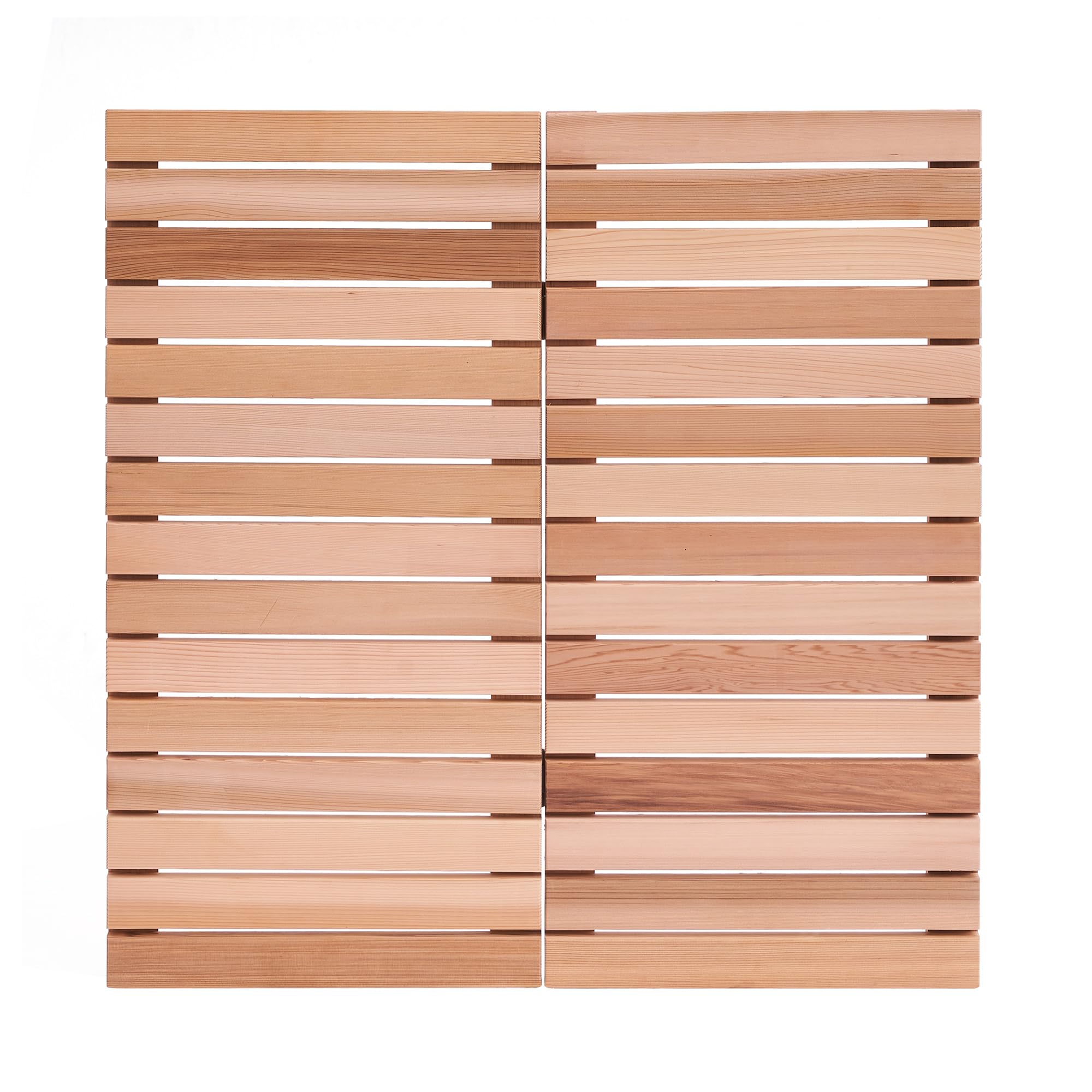 bingaai Cedar Wood Shower Mat, Cedar Wooden Bath Mats, 30" Square Mat, Foldable Wood Bath Mat Non-Slip for Bathroom Bathtub Spa Sauna Garden Home, Wooden Floor Mat Large for Indoor and Outdoor
