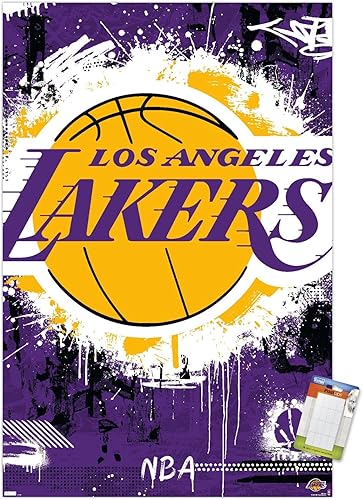 Trends International Póster de pared de Los Angeles Lakers de la NBA con el logotipo de Maximalist 23