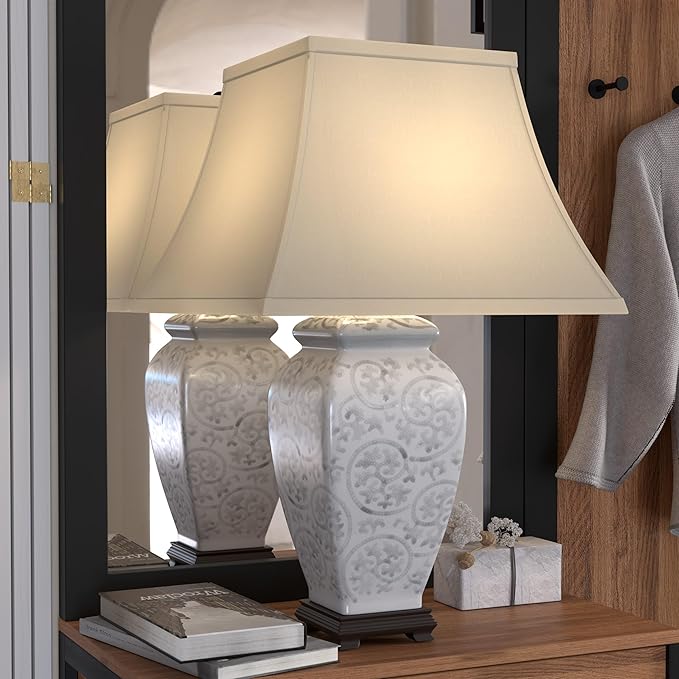 Red Lantern Red Lantern Ivory Vines Porcelain Lamp photo 2