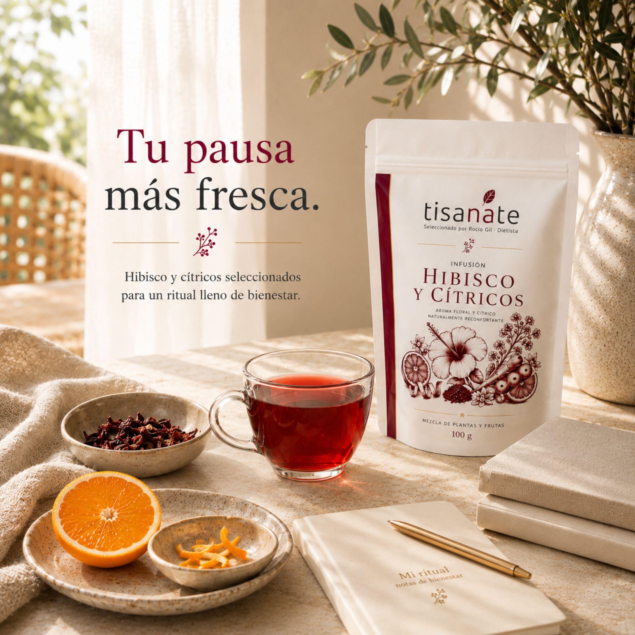 Infusión Hibisco y Cítricos 100g – Té de Hibisco y Flor de Jamaica con Naranja y Limón