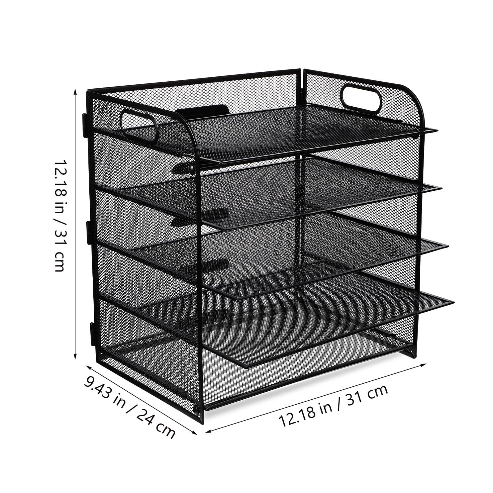 Mikikit Organizzatore in al Carbonio a 5 Livelli per Documenti da Scrivania Design a Nero Design a, Porta Fogli Efficiente e Portatile per Ufficio Desktop