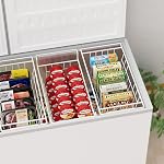 Chest Freezer Bins, Deep Chest Freezer Organizer Basket, Storage Rack Bins Wire Metal Baskets with Hanging Handles 16.5" 2Packs