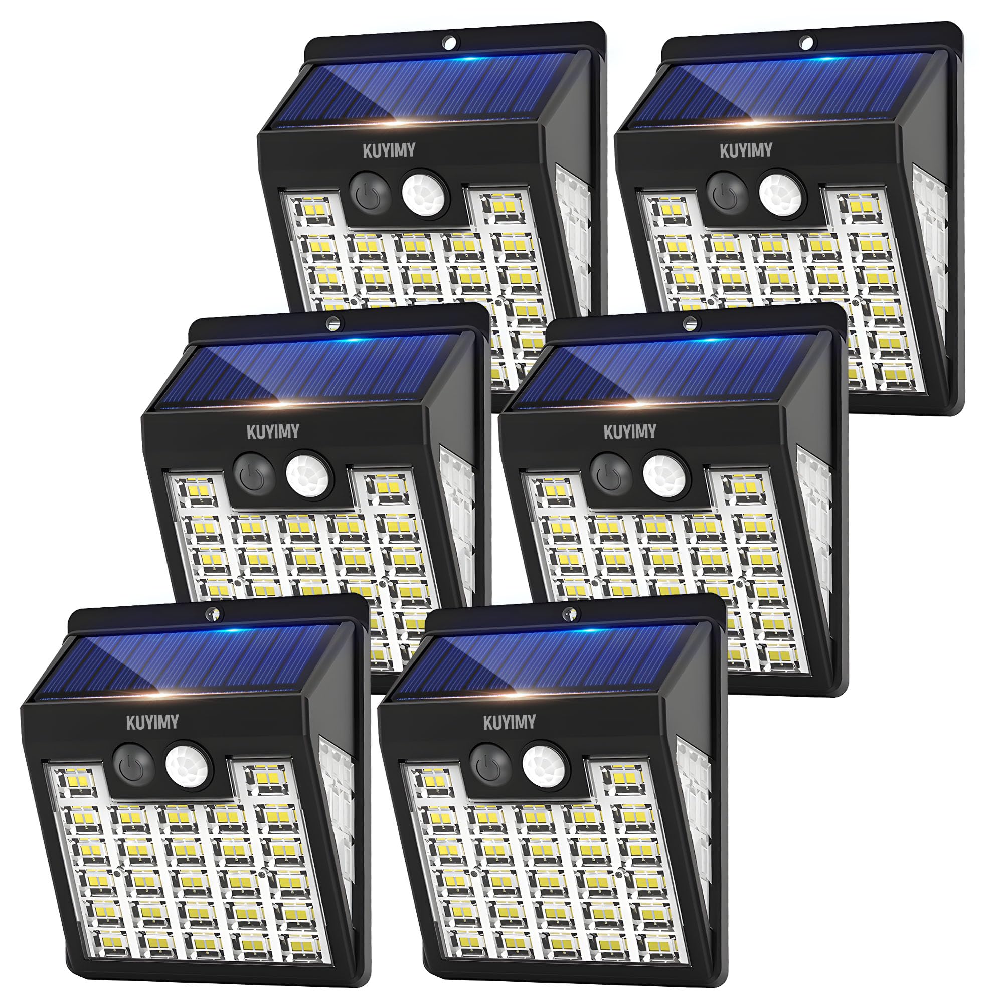 Solarleuchten für den Außenbereich, 72 LED-Bewegungsmelder-Wandleuchte, IP65 wasserdicht und 3 Beleuchtungsmodi, solarbetriebenes, kabelloses Sicherheitslicht für Terrasse, Garten, Zaun