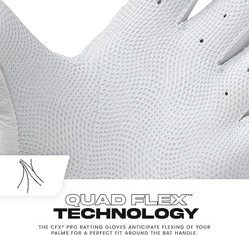 Miniatura 32 de Franklin Sports MLB - Guantes de bateo de béisbol CFX Pro para adultos + jóvenes, béisbol + sóftbol, varios tamaños + colores Negro/Negro