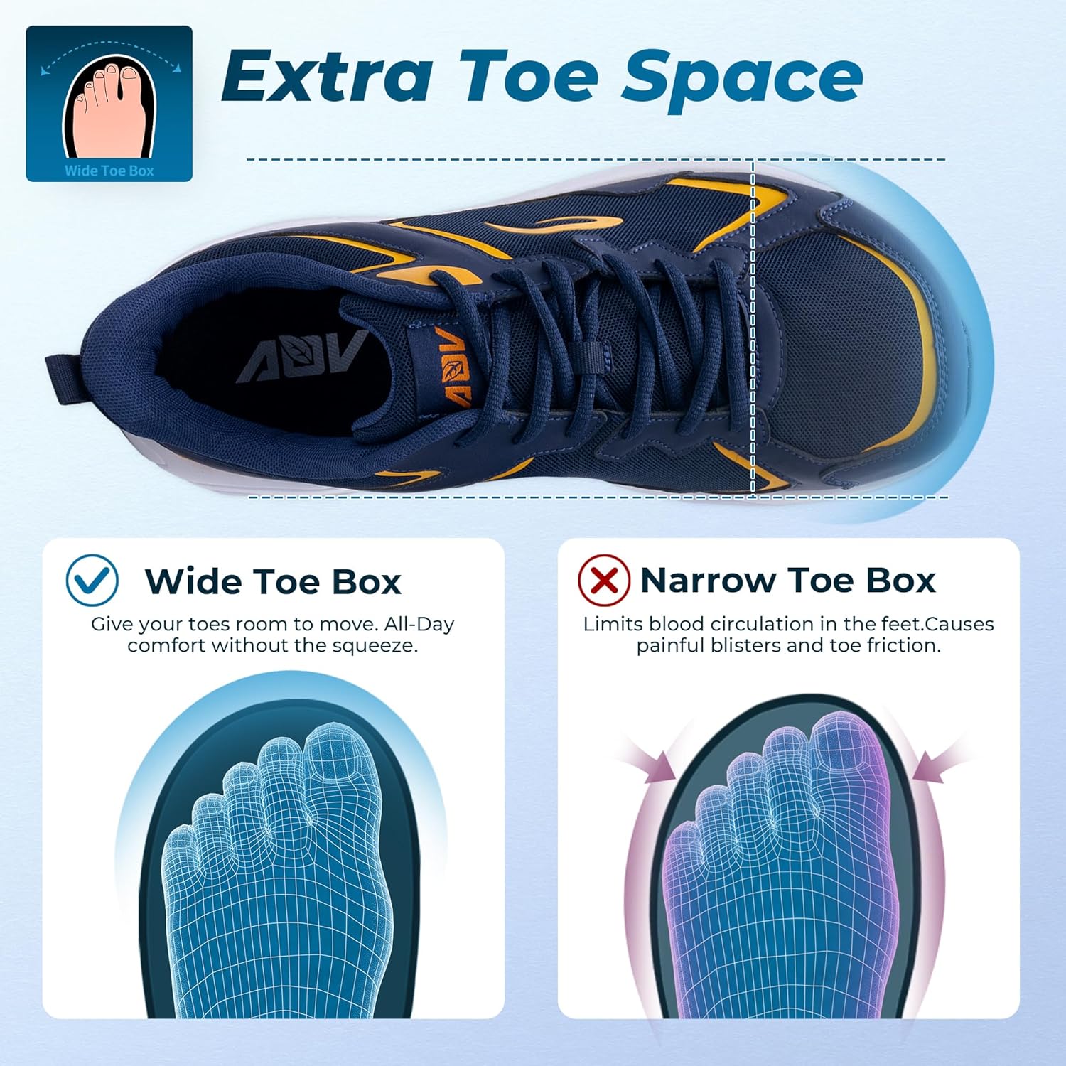 Autper Wide Toe Box Running Shoes for Men Arch Support Walking Sneakers Orthotic Slip On Tennis Shoes for Bunions Plantar Fasciitis, Flat Feet, Heel Pain Relief
